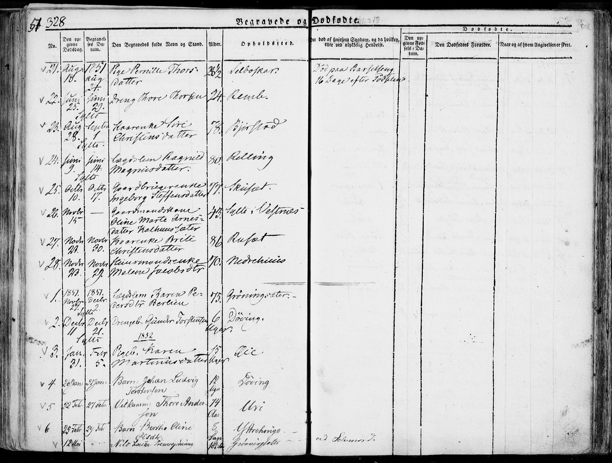 Ministerialprotokoller, klokkerbøker og fødselsregistre - Møre og Romsdal, SAT/A-1454/519/L0248: Parish register (official) no. 519A07, 1829-1860, p. 328