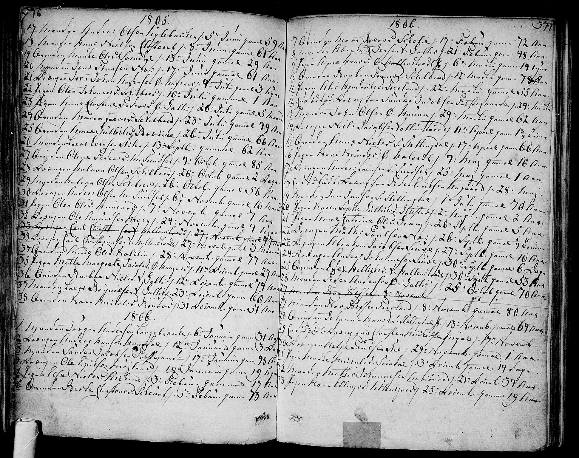 Andebu kirkebøker, AV/SAKO-A-336/F/Fa/L0003: Parish register (official) no. 3 /1, 1803-1828, p. 376-377