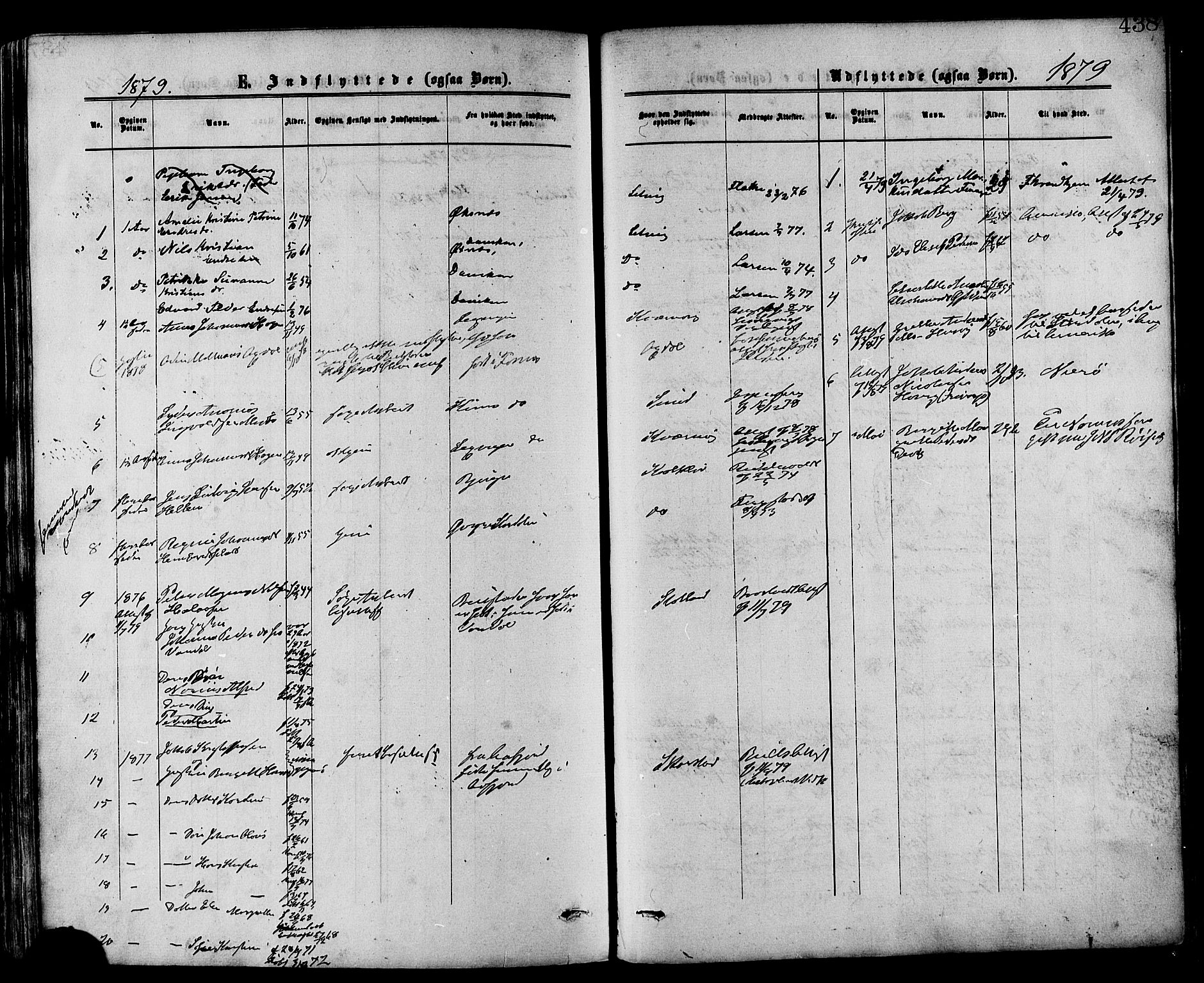 Ministerialprotokoller, klokkerbøker og fødselsregistre - Nord-Trøndelag, SAT/A-1458/773/L0616: Parish register (official) no. 773A07, 1870-1887, p. 438