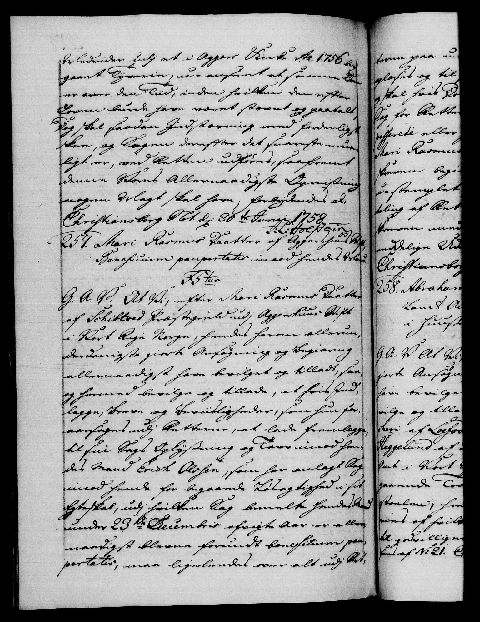 Danske Kanselli 1572-1799, RA/EA-3023/F/Fc/Fca/Fcaa/L0040: Norske registre, 1757-1759, p. 403b