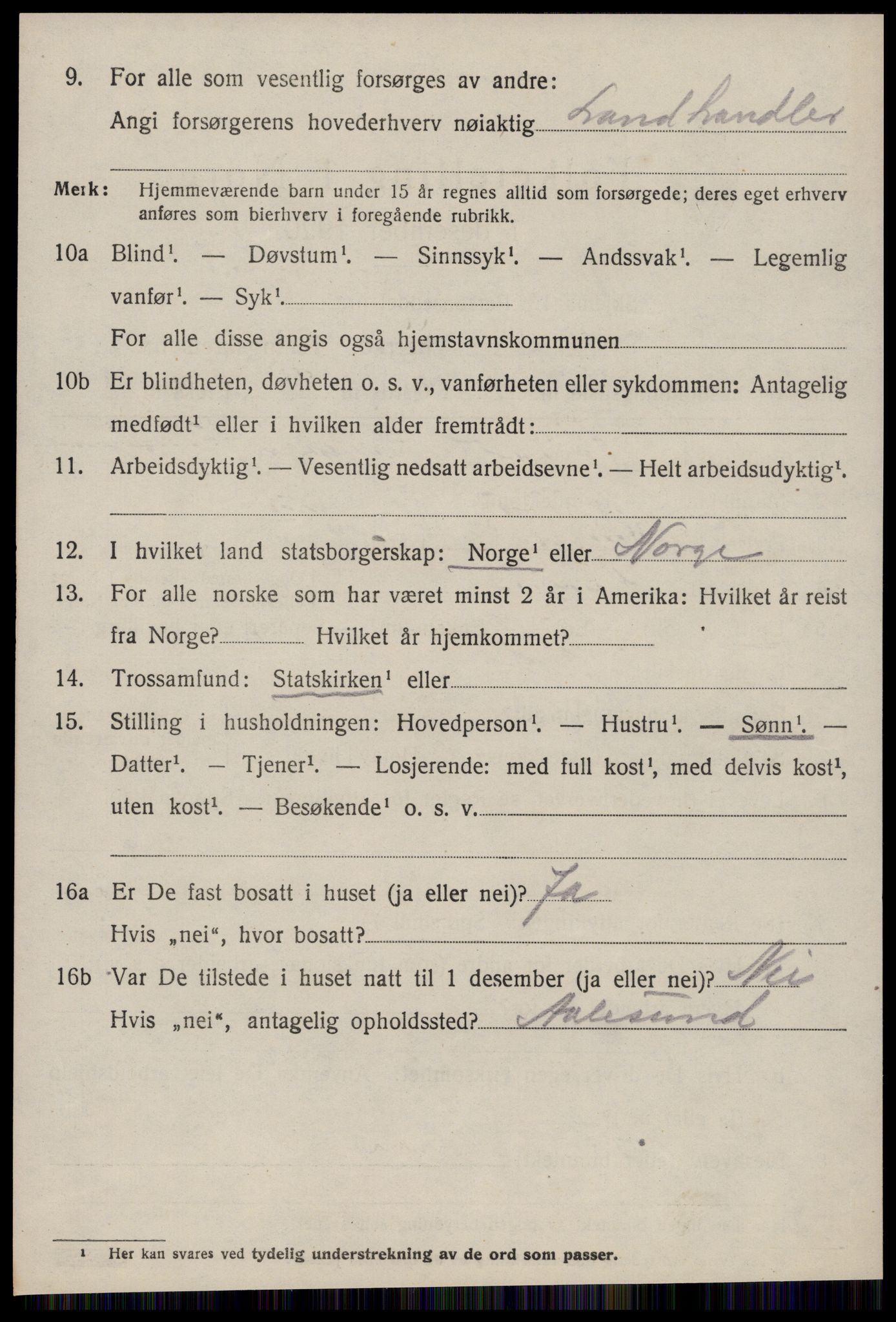 SAT, 1920 census for Aukra, 1920, p. 5482