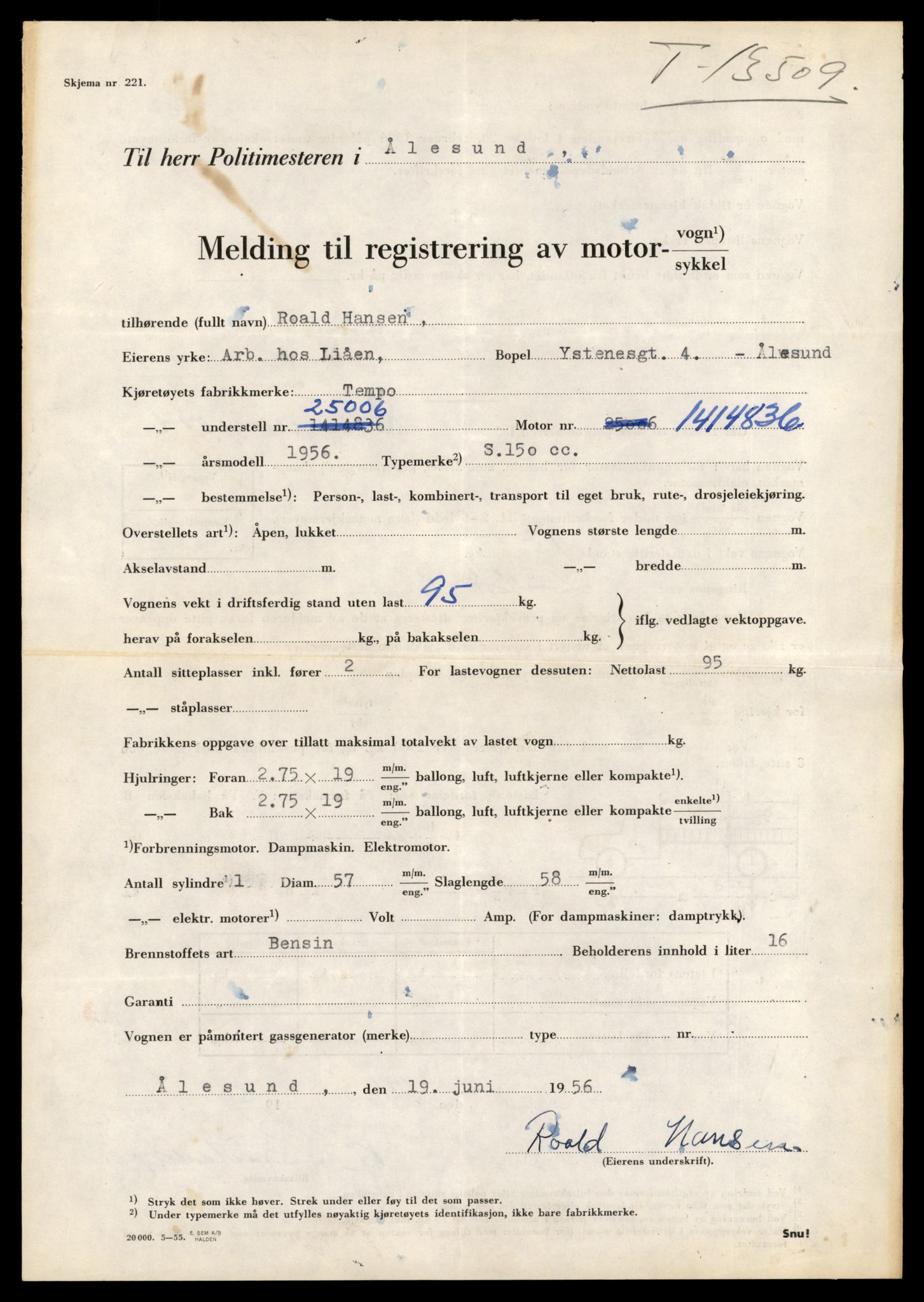 Møre og Romsdal vegkontor - Ålesund trafikkstasjon, AV/SAT-A-4099/F/Fe/L0039: Registreringskort for kjøretøy T 13361 - T 13530, 1927-1998, p. 2648