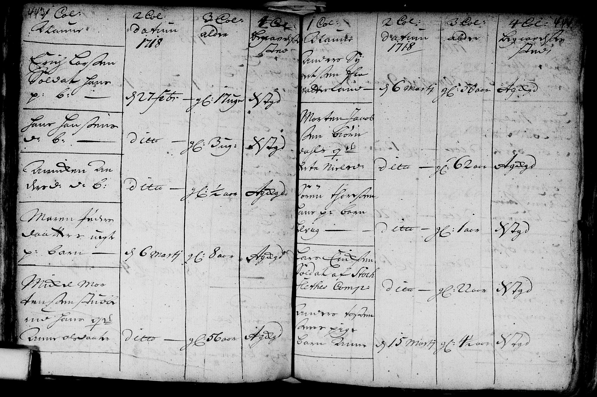 Aker prestekontor kirkebøker, AV/SAO-A-10861/F/L0002: Parish register (official) no. 2, 1714-1720, p. 443-444