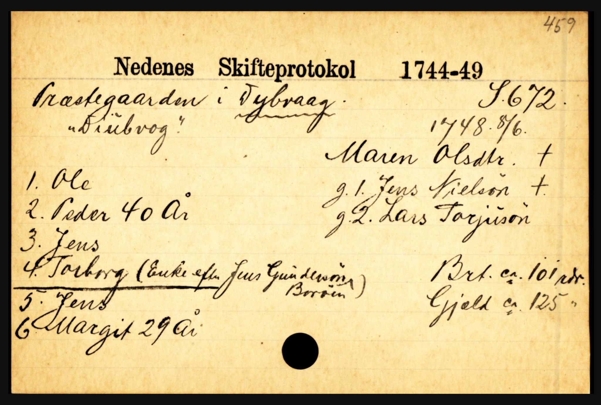 Nedenes sorenskriveri før 1824, AV/SAK-1221-0007/H, p. 5503