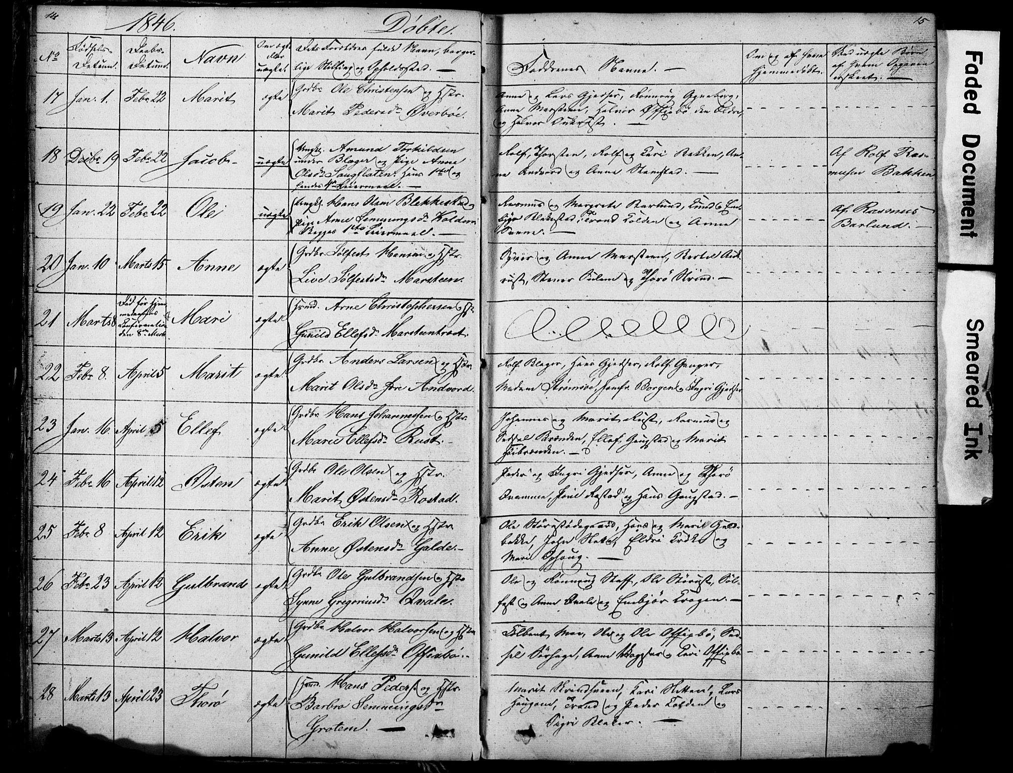 Lom prestekontor, AV/SAH-PREST-070/L/L0012: Parish register (copy) no. 12, 1845-1873, p. 14-15