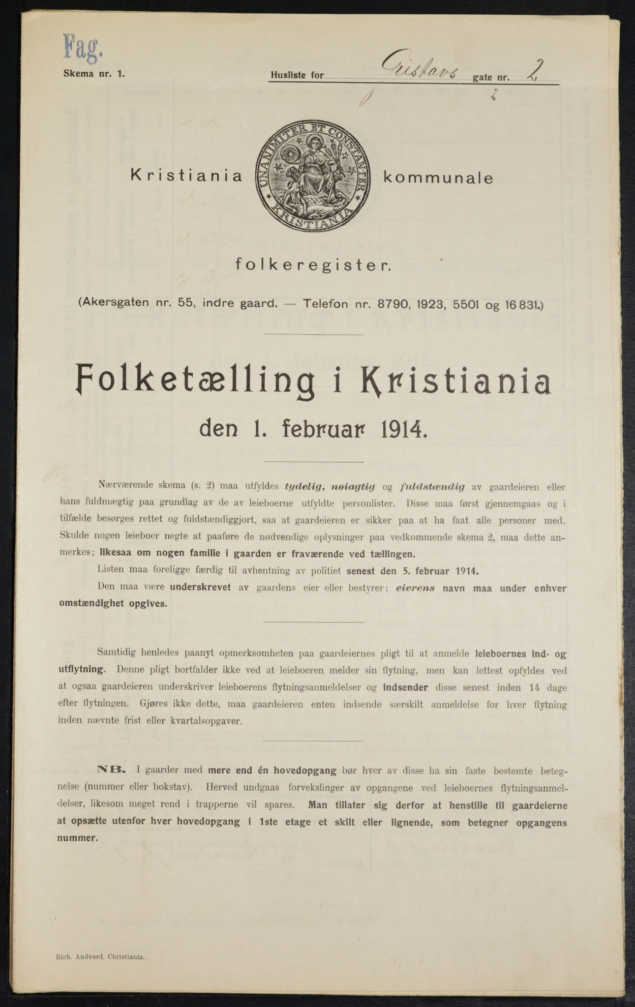 OBA, Municipal Census 1914 for Kristiania, 1914, p. 32514