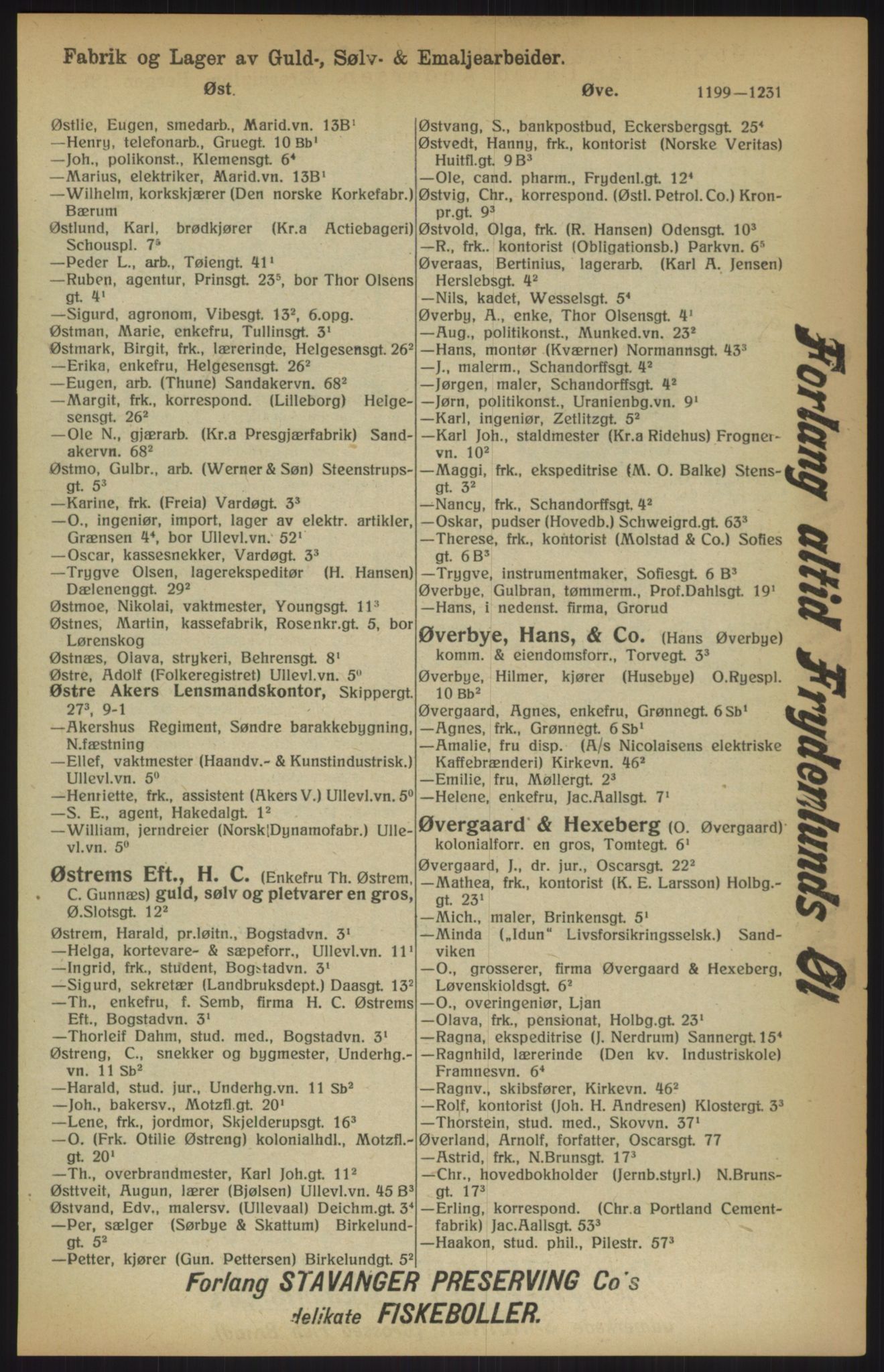 Kristiania/Oslo adressebok, PUBL/-, 1915, p. 1199