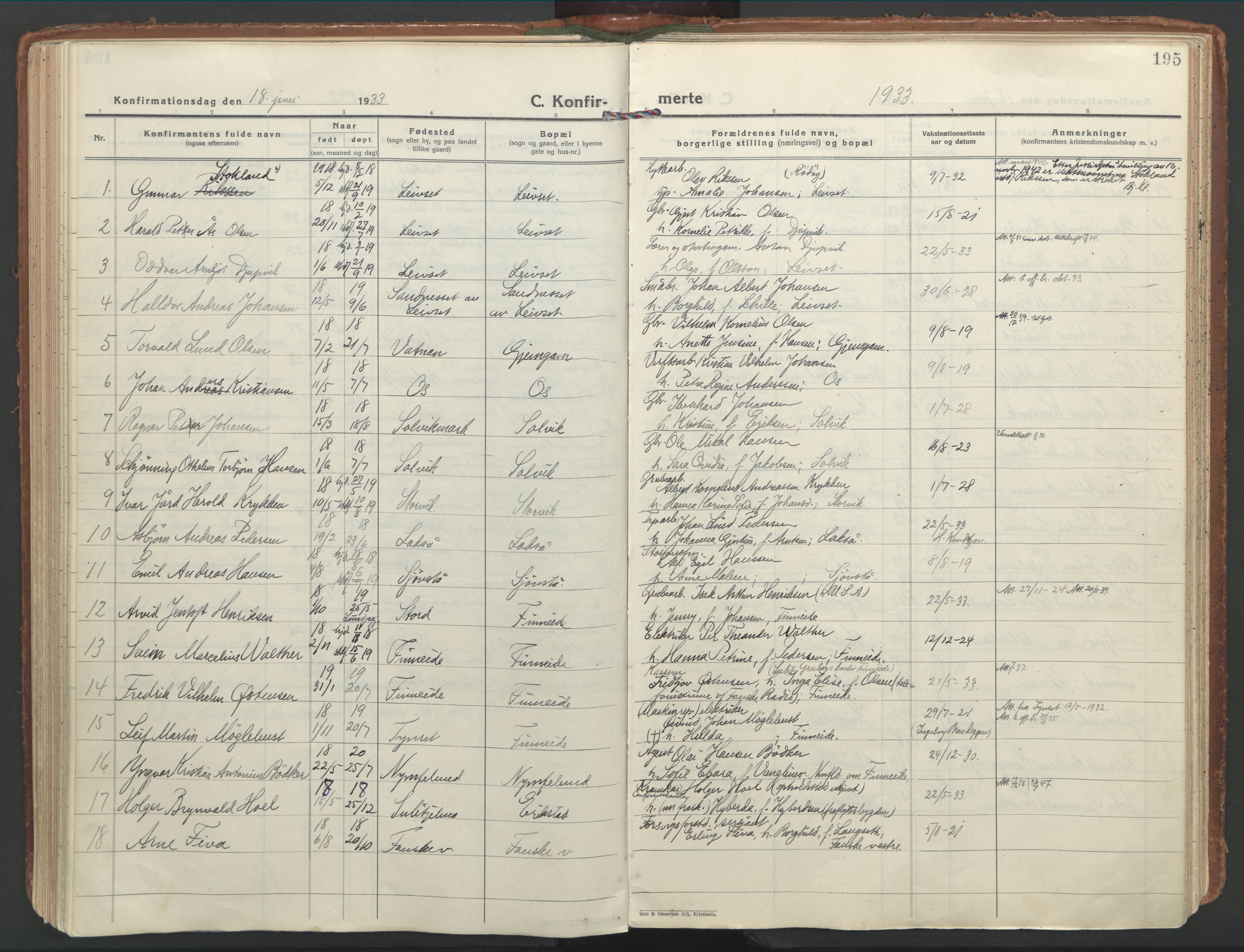 Ministerialprotokoller, klokkerbøker og fødselsregistre - Nordland, SAT/A-1459/849/L0699: Parish register (official) no. 849A10, 1924-1937, p. 195
