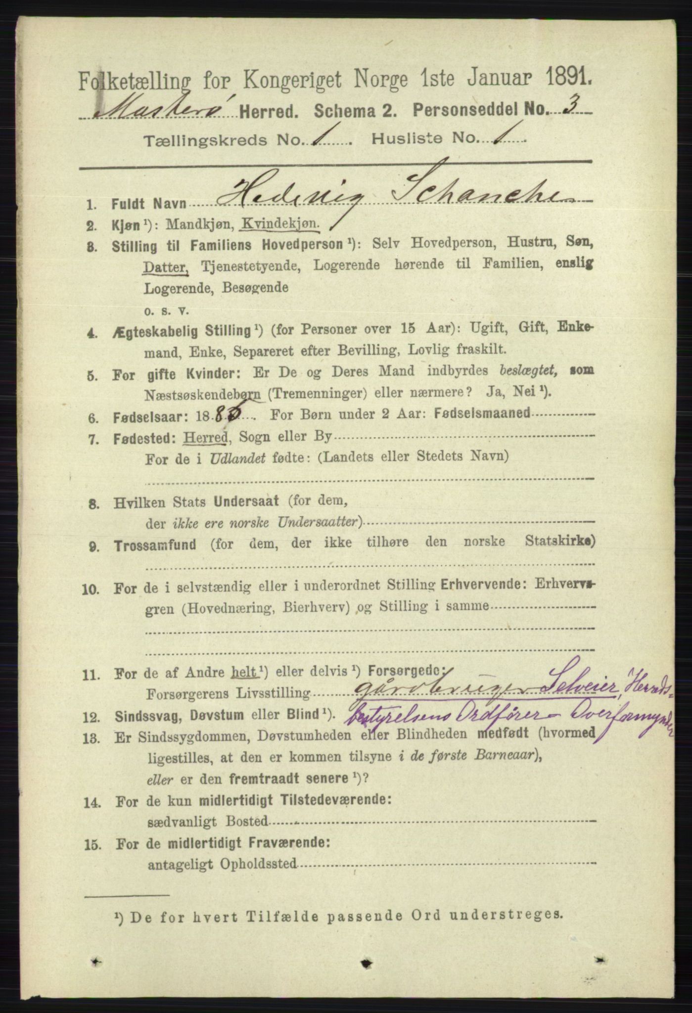 RA, 1891 census for 1143 Mosterøy, 1891, p. 103