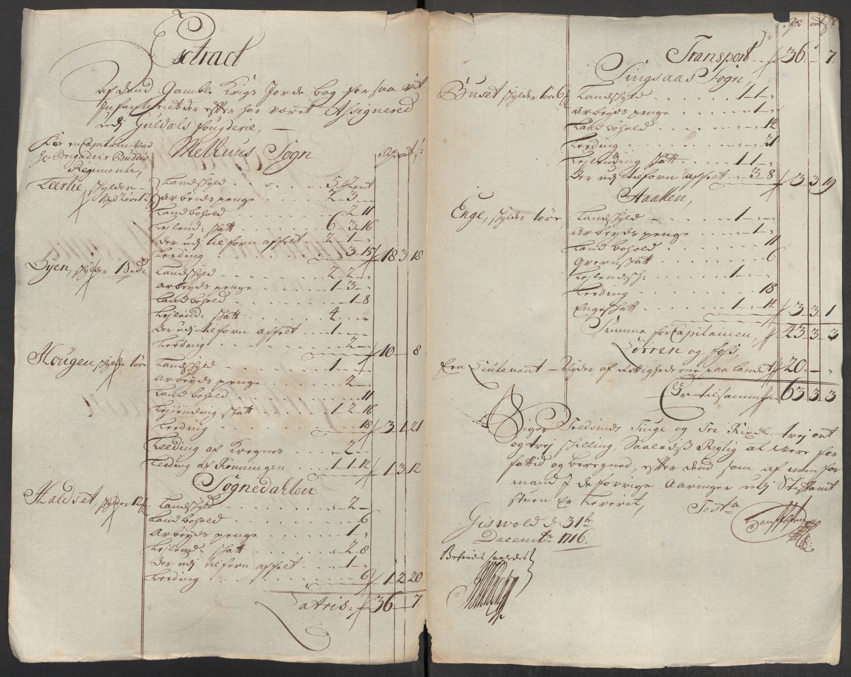 Rentekammeret inntil 1814, Reviderte regnskaper, Fogderegnskap, AV/RA-EA-4092/R60/L3968: Fogderegnskap Orkdal og Gauldal, 1716, p. 183