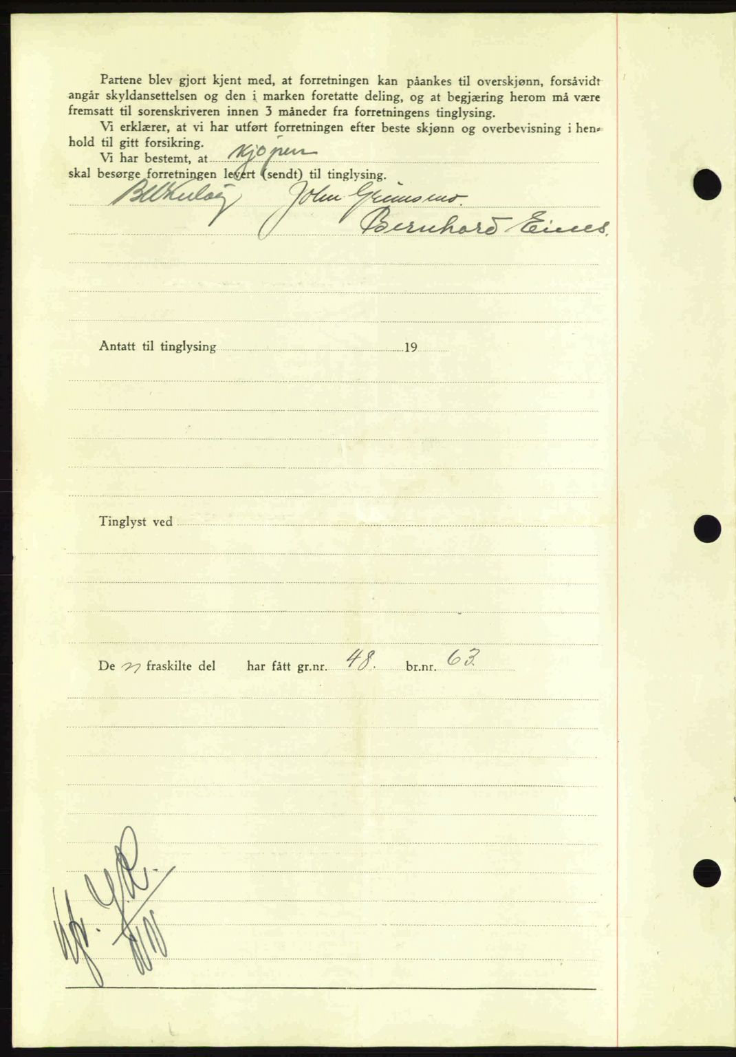 Nordmøre sorenskriveri, AV/SAT-A-4132/1/2/2Ca: Mortgage book no. A93, 1942-1942, Diary no: : 2614/1942