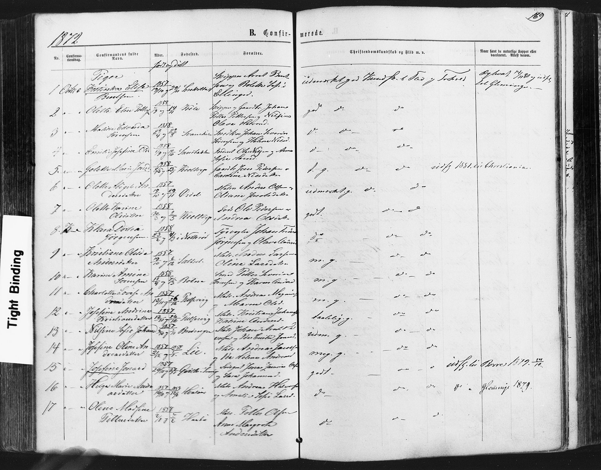 Hvaler prestekontor Kirkebøker, AV/SAO-A-2001/F/Fa/L0007: Parish register (official) no. I 7, 1864-1878, p. 169