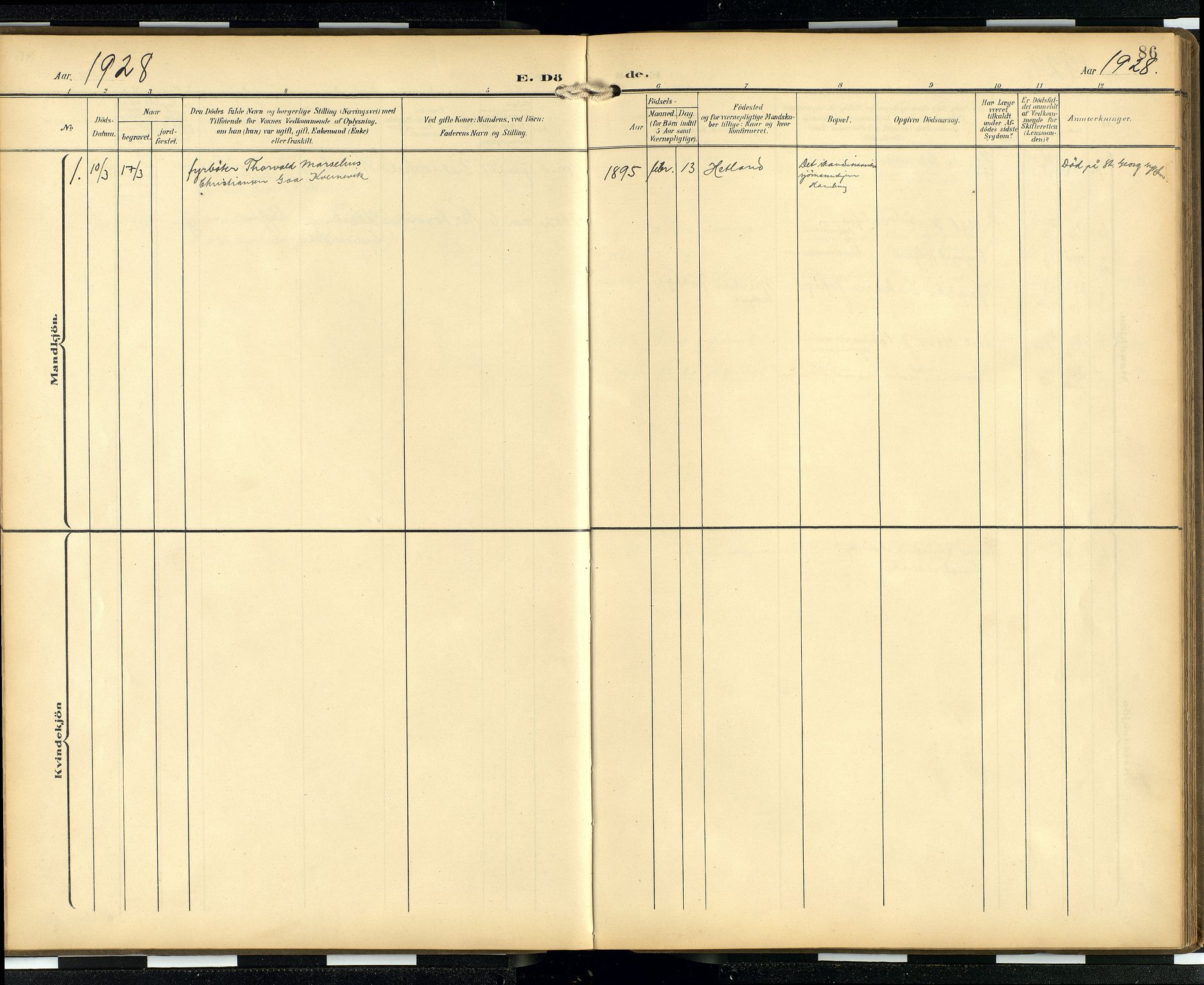 Den norske sjømannsmisjon i utlandet/Hamburg, AV/SAB-SAB/PA-0107/H/Ha/L0001: Parish register (official) no. A 1, 1907-1951, p. 85b-86a