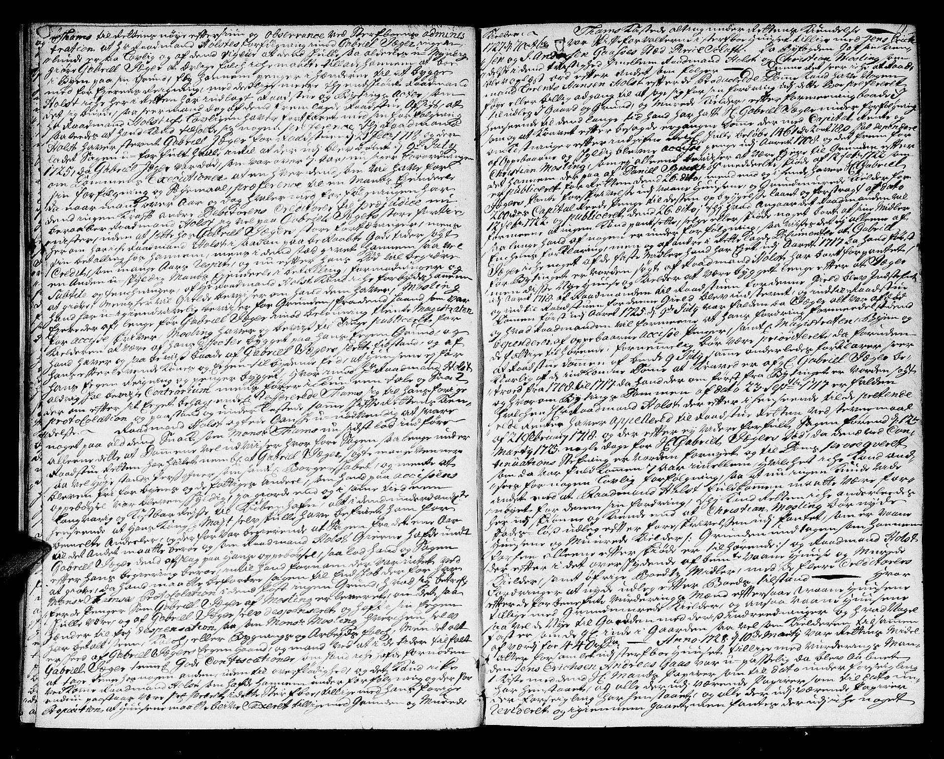 Trondheim byfogd, AV/SAT-A-0003/1/3/3A/L0010: Skifteprotokoll - gml.nr.10. (m/ register) U, 1725-1733, p. 10b-11a
