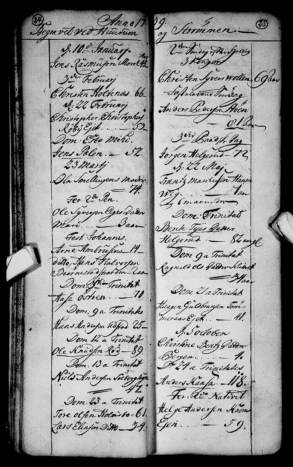 Hurum kirkebøker, AV/SAKO-A-229/F/Fa/L0004: Parish register (official) no. 4, 1733-1757, p. 24-25