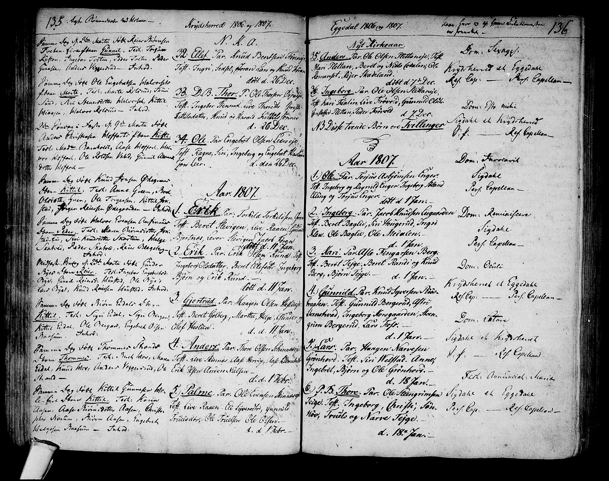 Sigdal kirkebøker, SAKO/A-245/F/Fa/L0003: Parish register (official) no. I 3, 1793-1811, p. 135-136