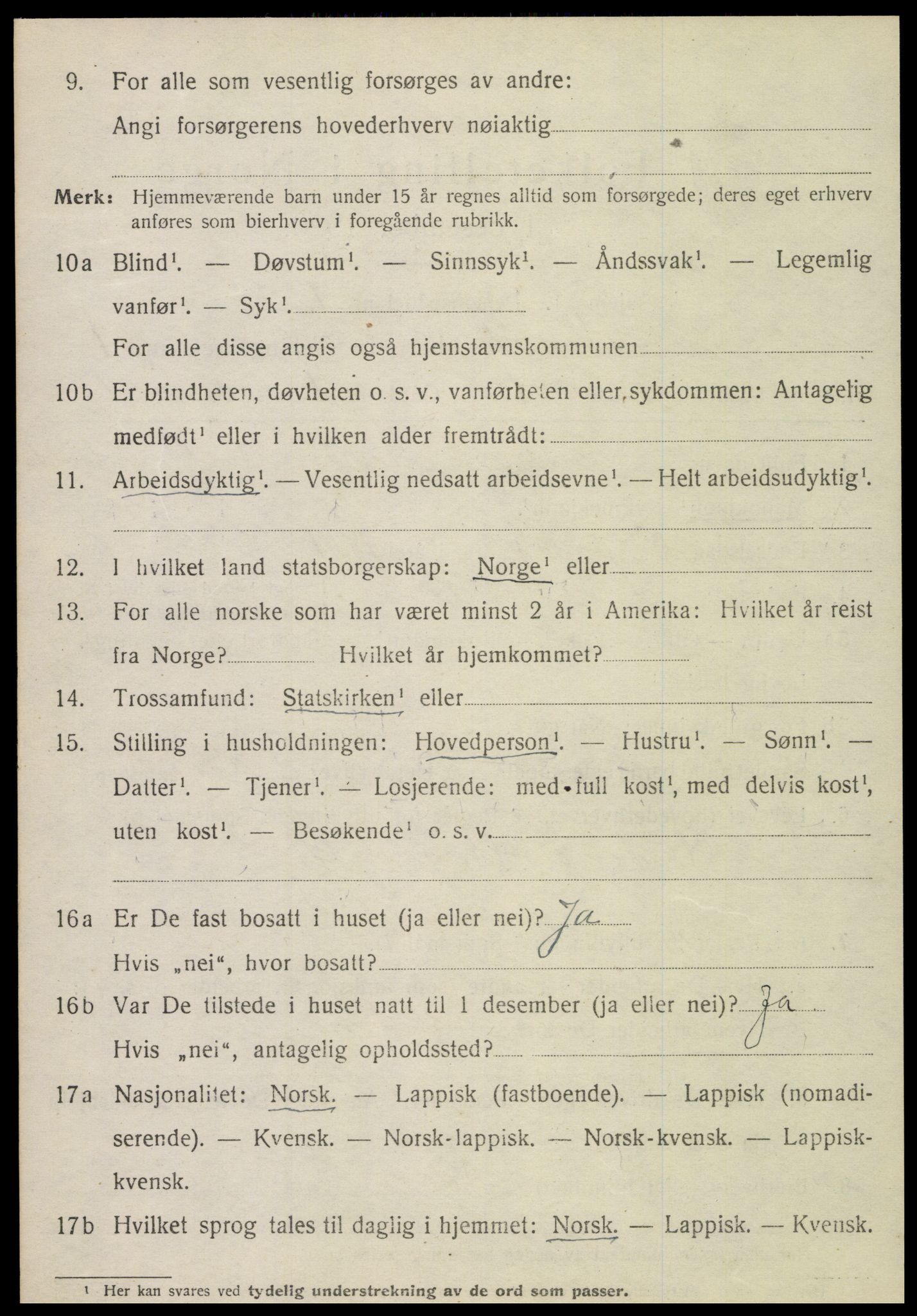 SAT, 1920 census for Mosvik, 1920, p. 375