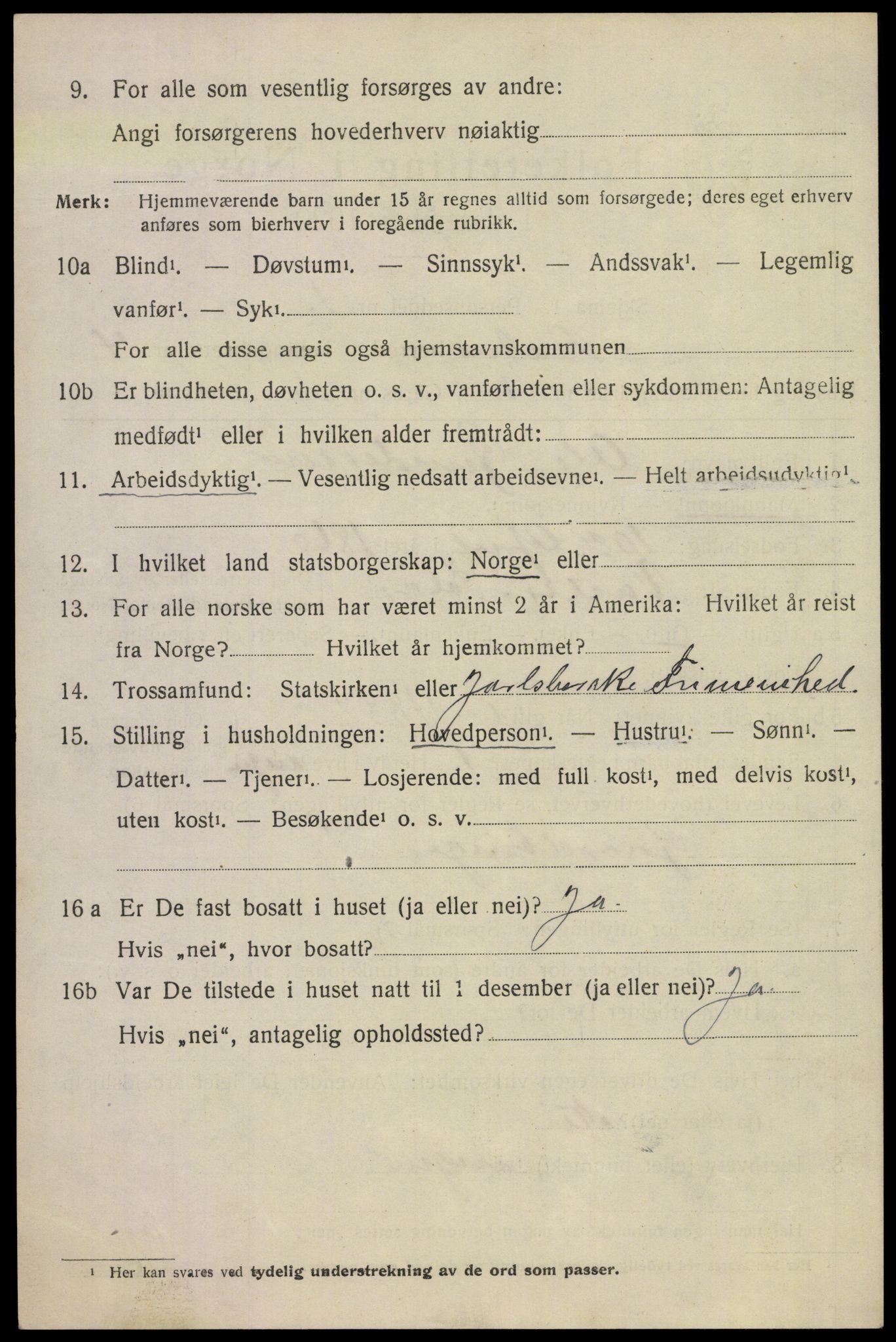 SAKO, 1920 census for Botne, 1920, p. 3586