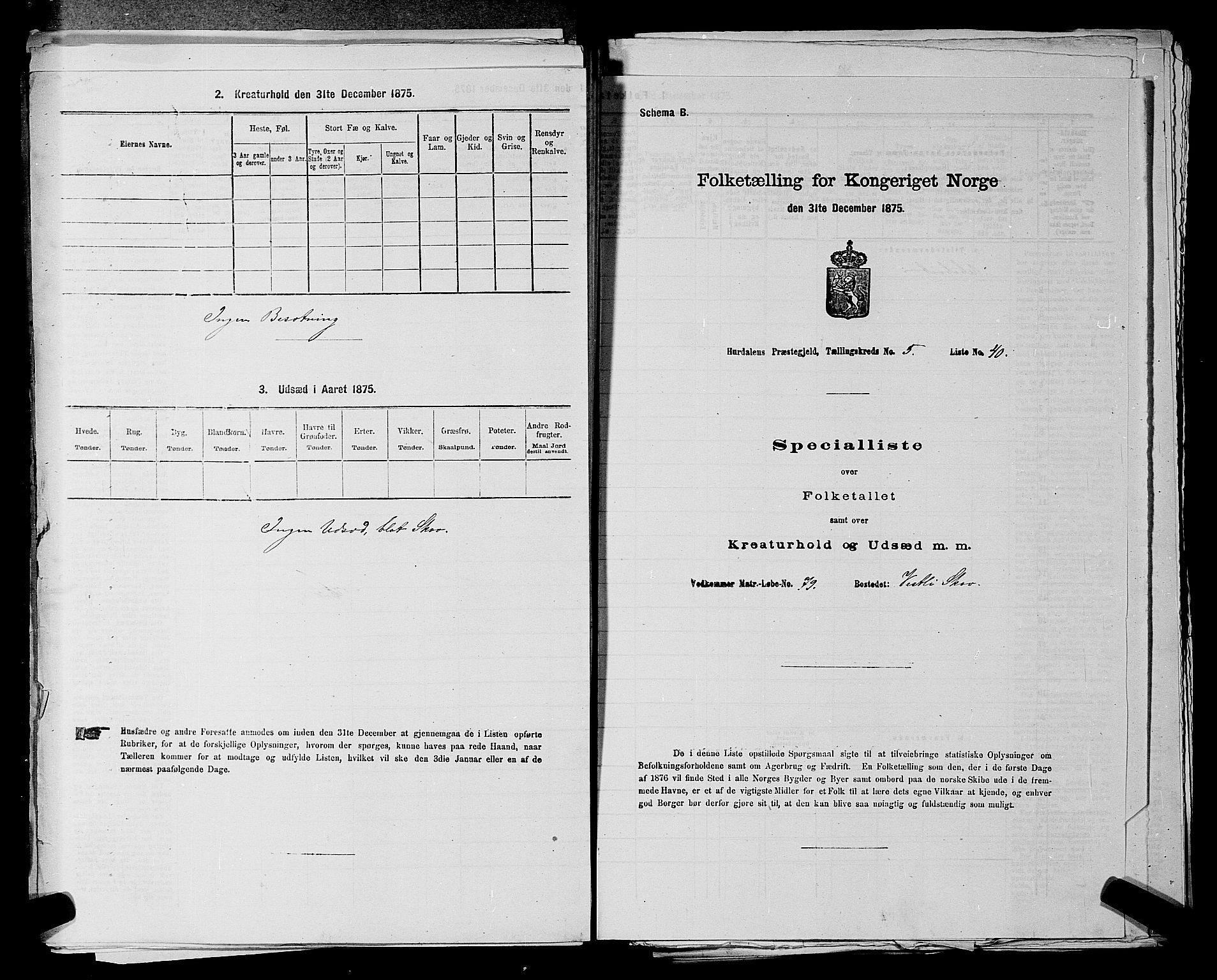 RA, 1875 census for 0239P Hurdal, 1875, p. 815