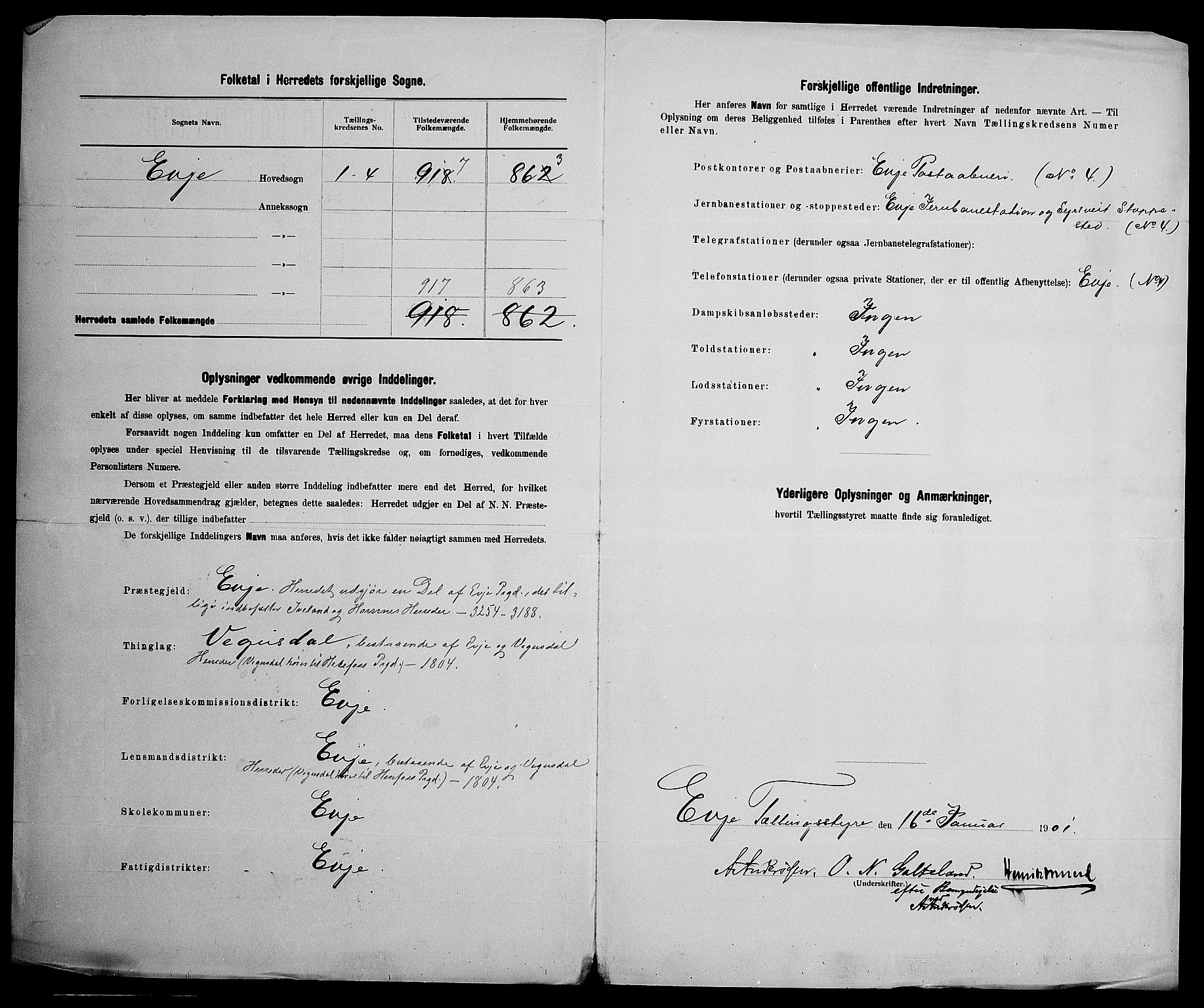 SAK, 1900 census for Evje, 1900, p. 3