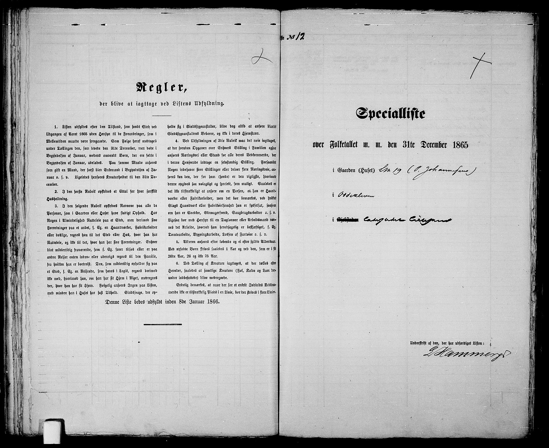 RA, 1865 census for Vestre Moland/Lillesand, 1865, p. 44