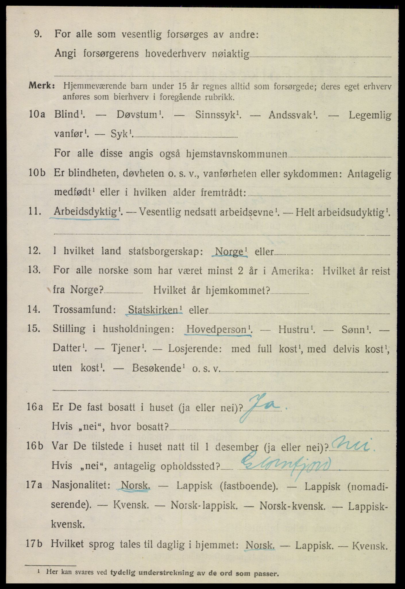 SAT, 1920 census for Meløy, 1920, p. 4404