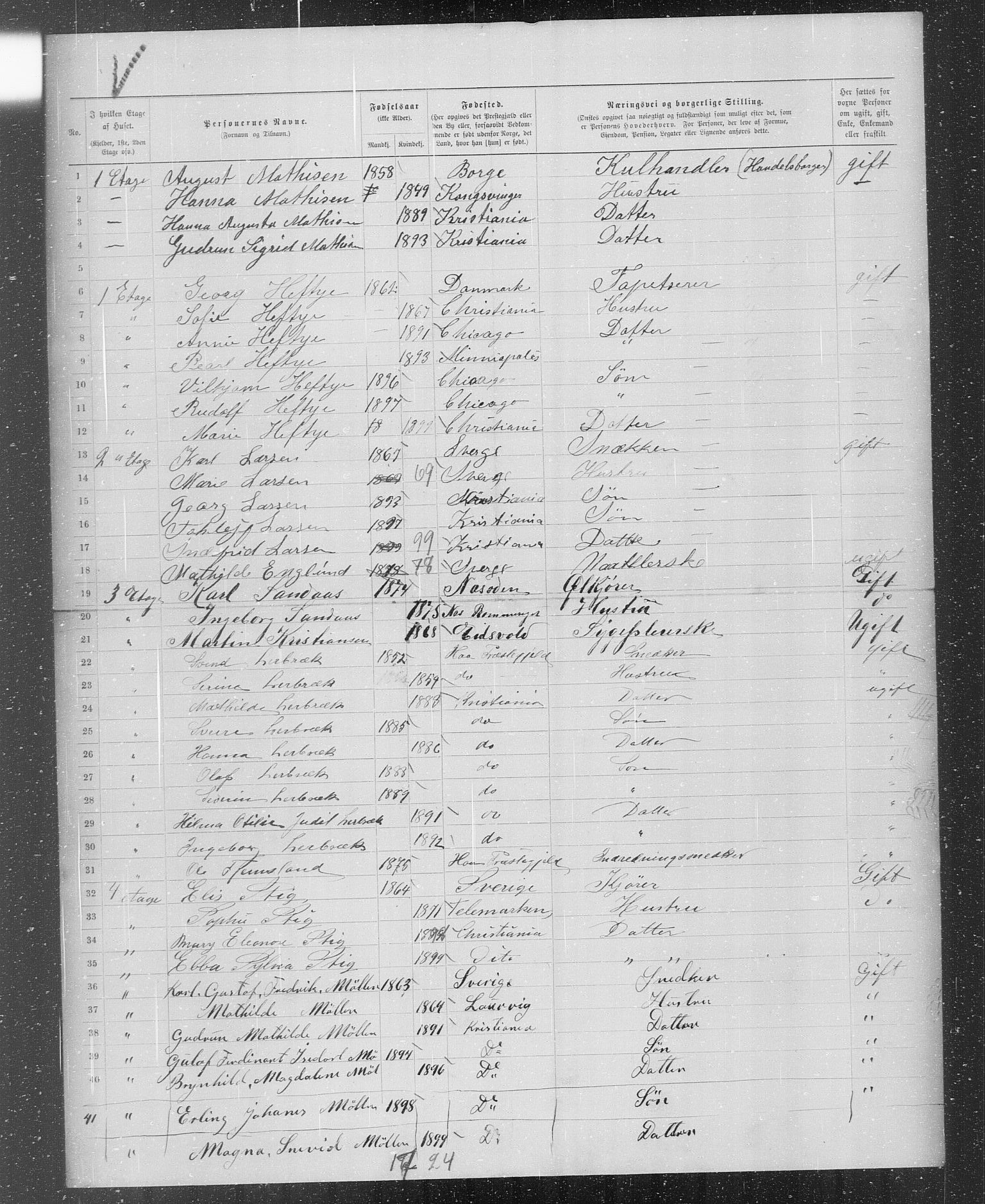 OBA, Municipal Census 1899 for Kristiania, 1899, p. 716