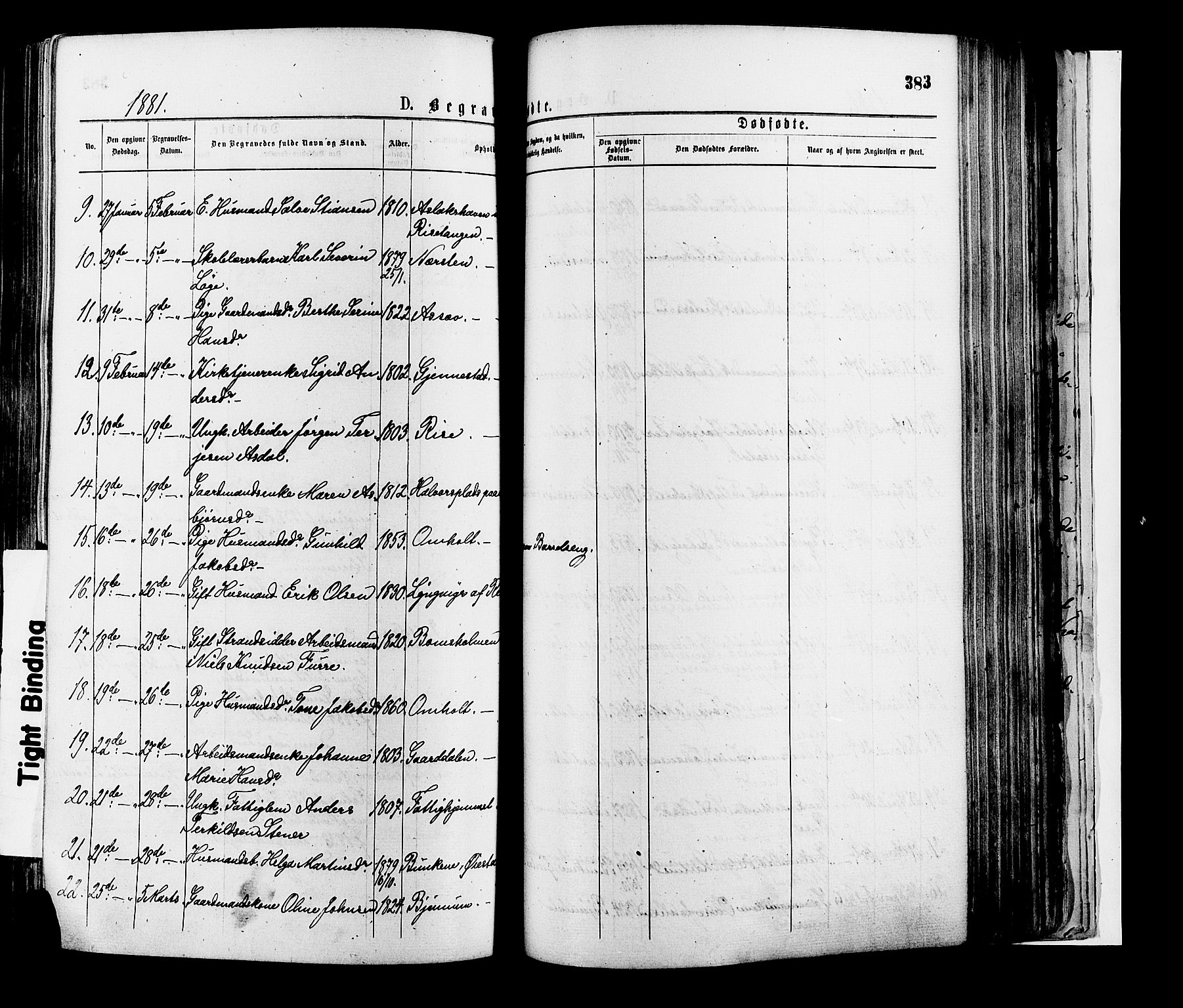 Øyestad sokneprestkontor, AV/SAK-1111-0049/F/Fa/L0016: Parish register (official) no. A 16, 1874-1886, p. 383