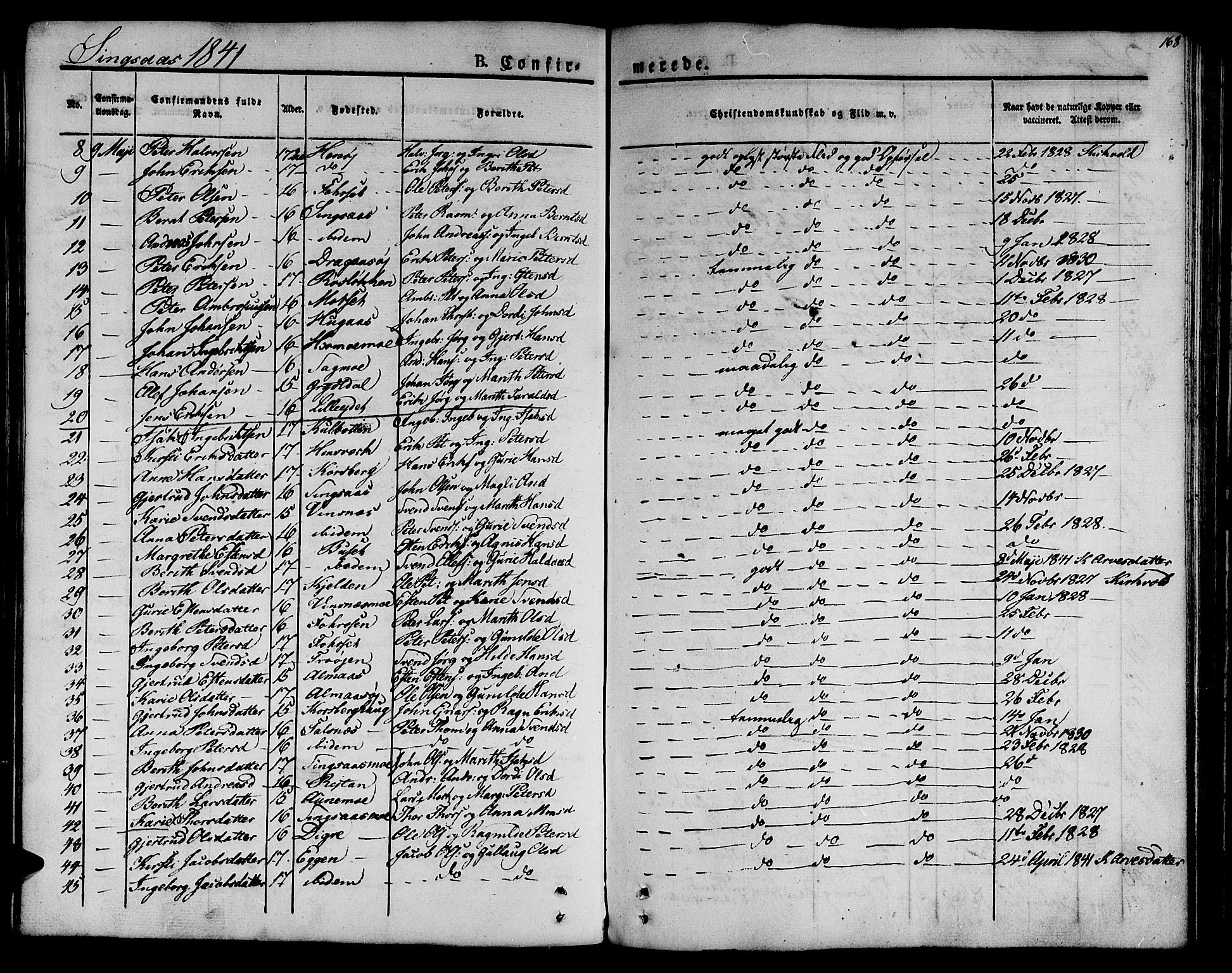Ministerialprotokoller, klokkerbøker og fødselsregistre - Sør-Trøndelag, SAT/A-1456/685/L0958: Parish register (official) no. 685A04 /2, 1829-1845, p. 168