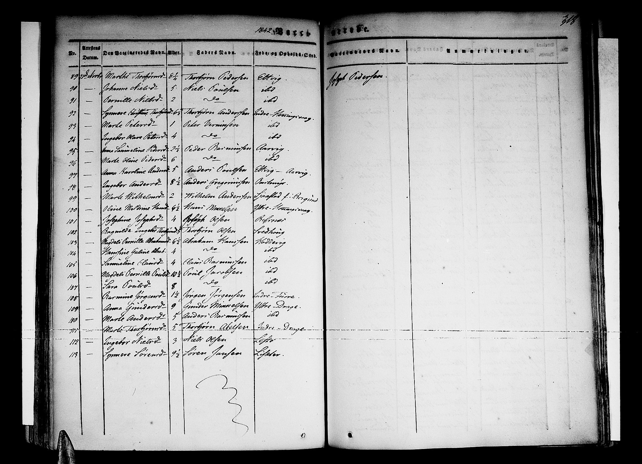 Selje sokneprestembete, SAB/A-99938/H/Ha/Haa/Haaa: Parish register (official) no. A 9, 1829-1844, p. 318