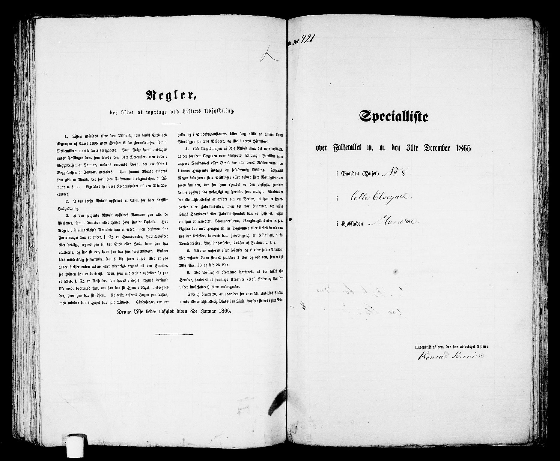 RA, 1865 census for Mandal/Mandal, 1865, p. 850