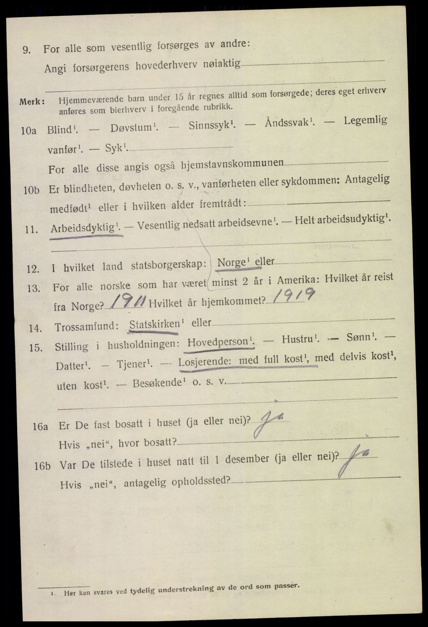 SAK, 1920 census for Stokken, 1920, p. 3707