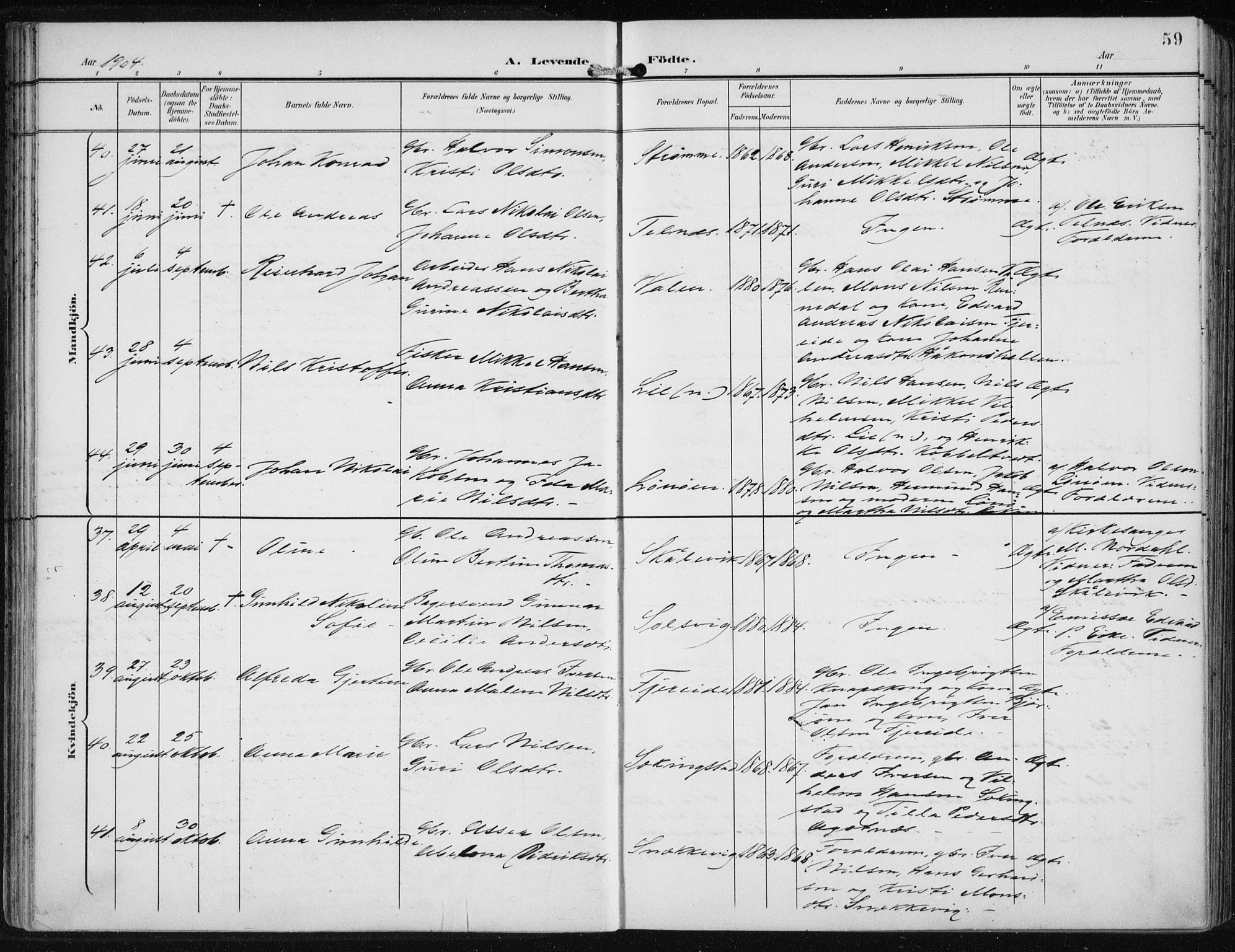 Fjell sokneprestembete, SAB/A-75301/H/Haa: Parish register (official) no. A  9, 1899-1910, p. 59