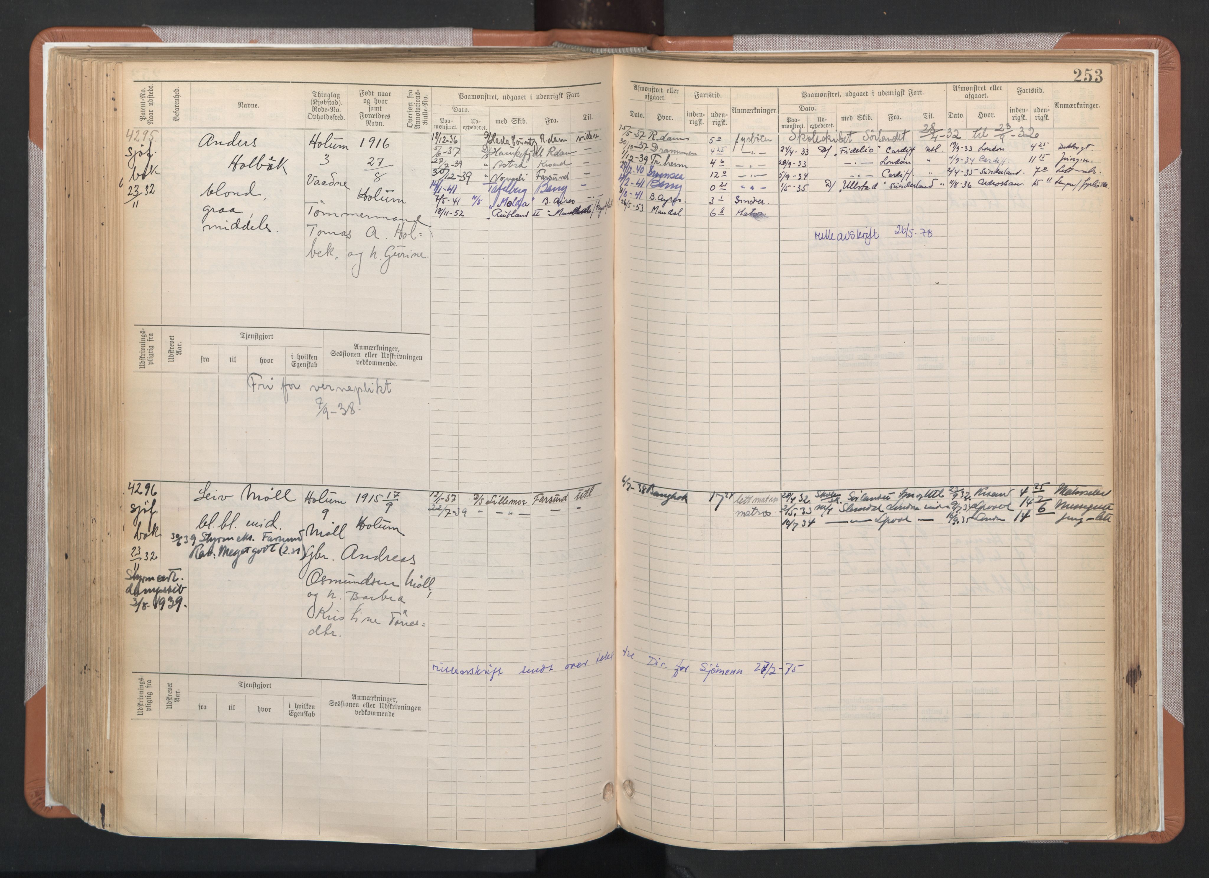 Mandal mønstringskrets, AV/SAK-2031-0016/F/Fb/L0006: Hovedrulle nr 3795-4559, L-11, 1895-1948, p. 271