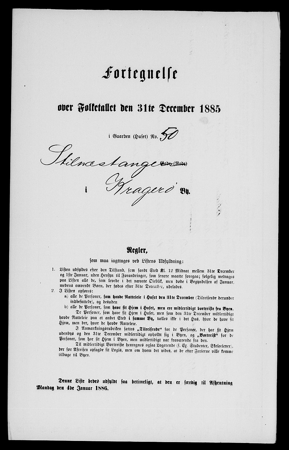 SAKO, 1885 census for 0801 Kragerø, 1885, p. 105