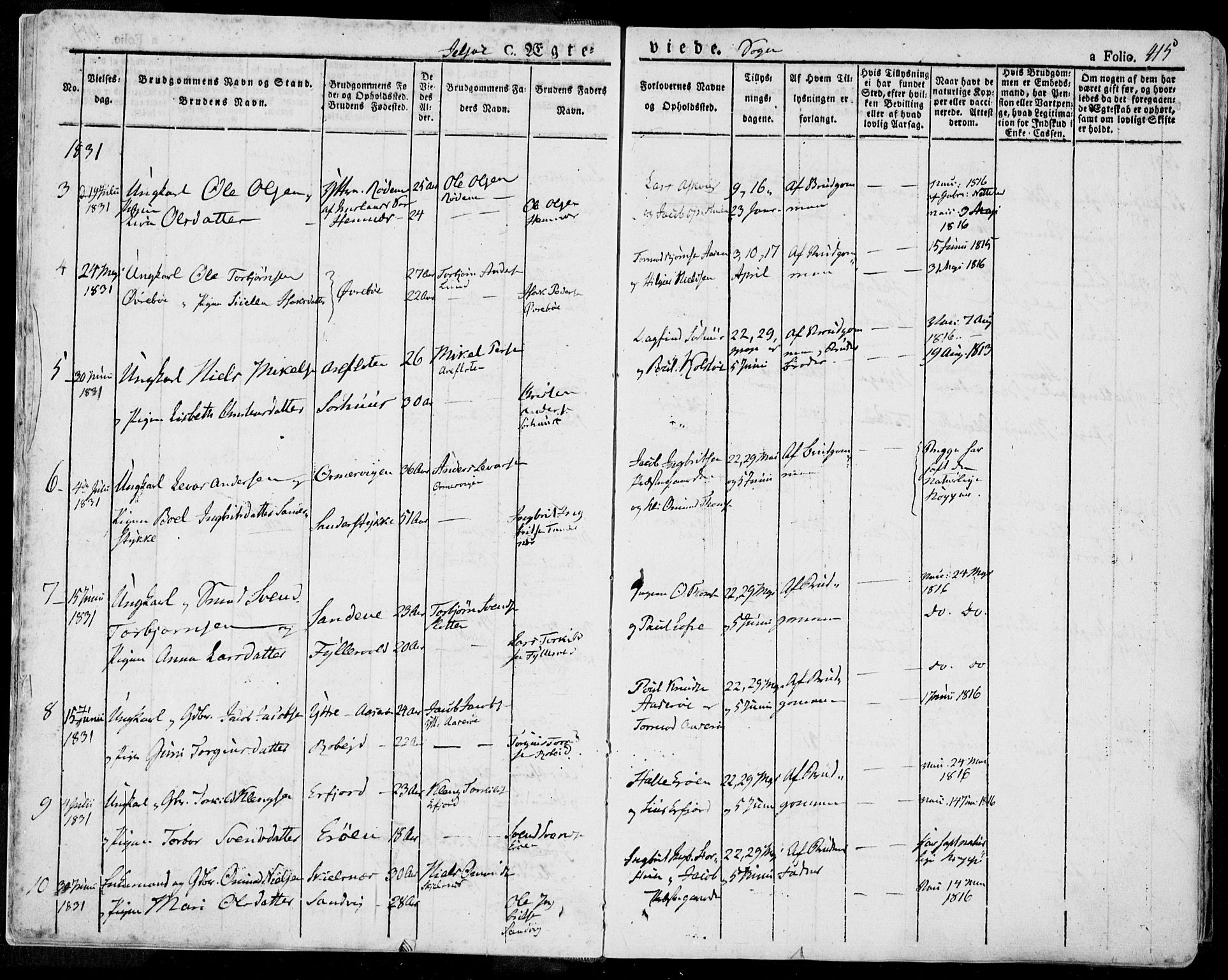 Jelsa sokneprestkontor, SAST/A-101842/01/IV: Parish register (official) no. A 6.2, 1828-1853, p. 415