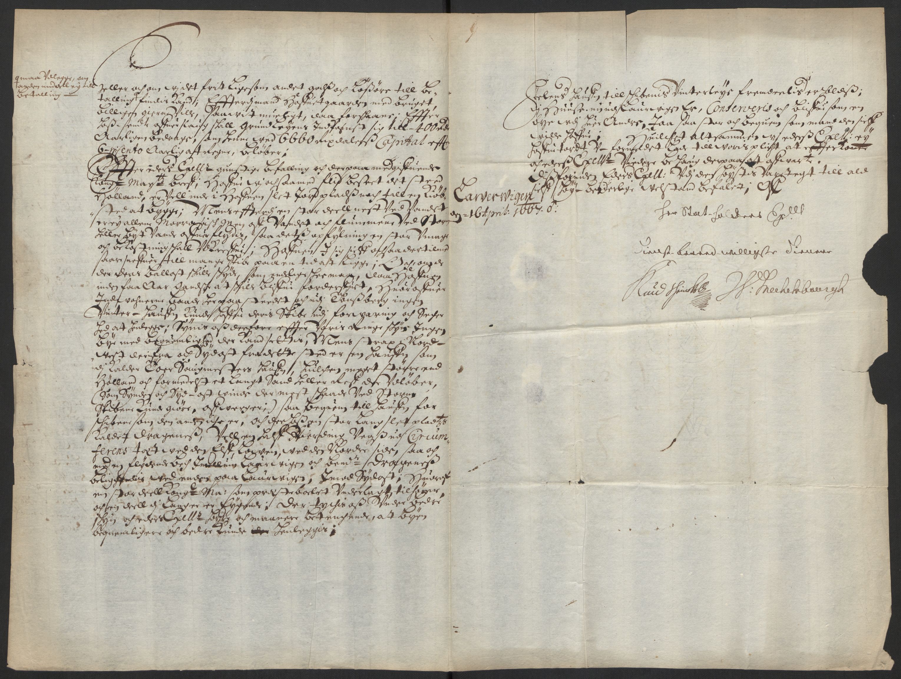 Stattholderembetet 1572-1771, AV/RA-EA-2870/El/L0024/0002: Forskjellige pakkesaker / Om arven etter Nils Lange, 1666-1667, p. 11