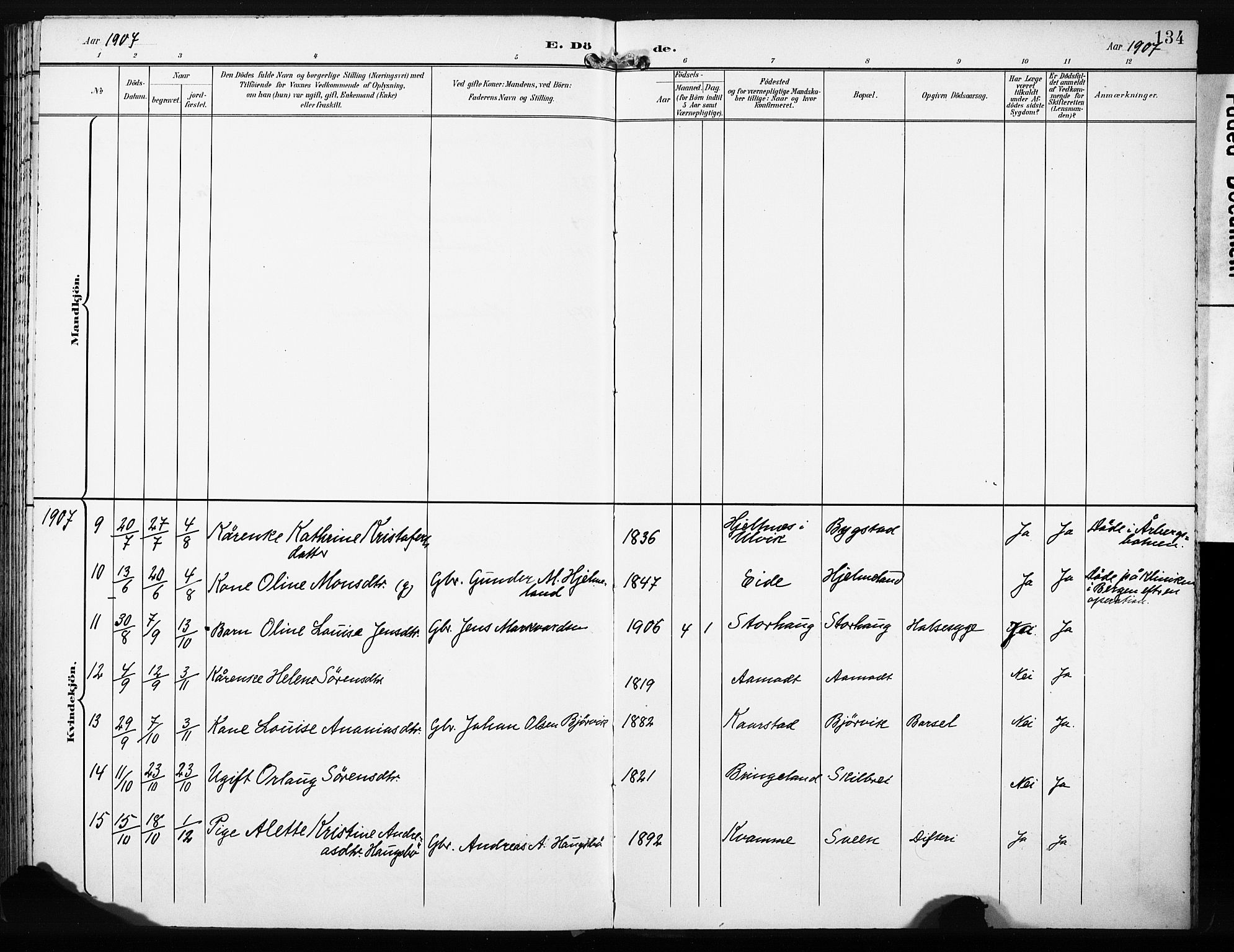 Gaular sokneprestembete, AV/SAB-A-80001/H/Haa: Parish register (official) no. C 2, 1898-1910, p. 134