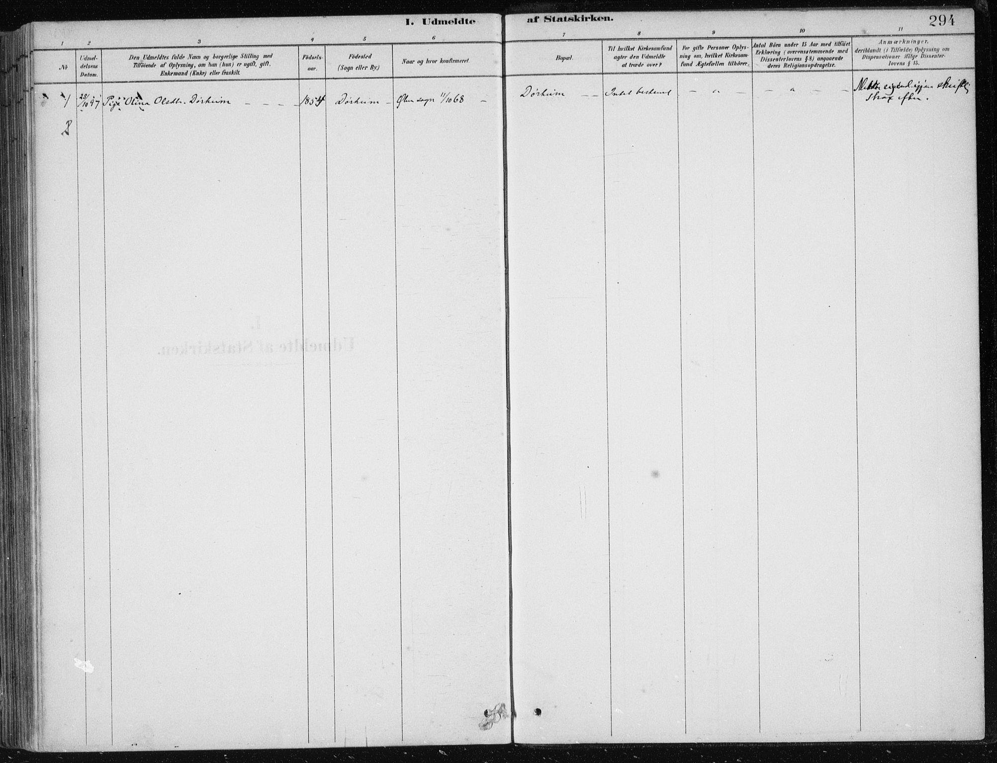 Fjelberg sokneprestembete, AV/SAB-A-75201/H/Haa: Parish register (official) no. D 1, 1879-1918, p. 294