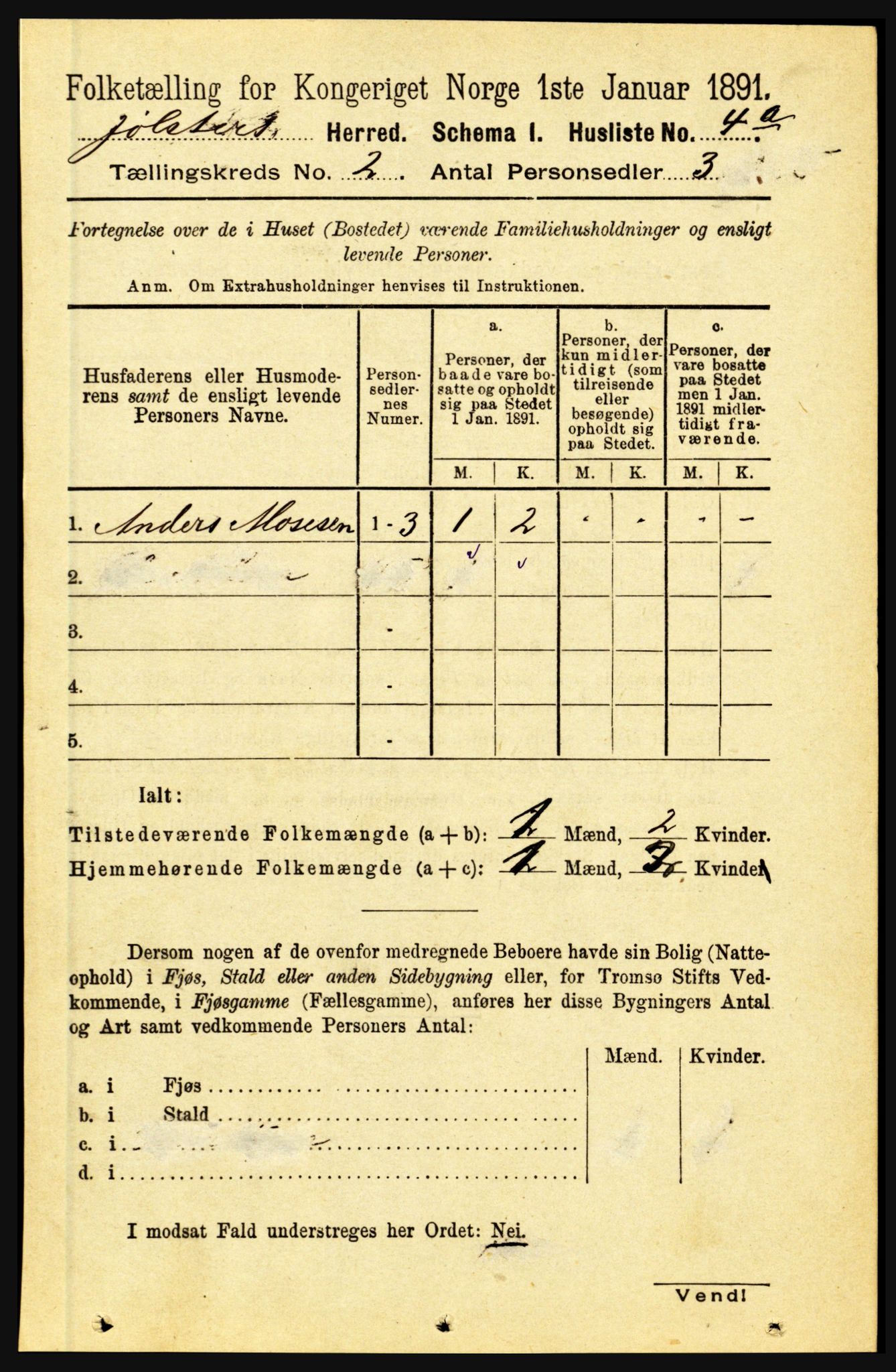 RA, 1891 census for 1431 Jølster, 1891, p. 518