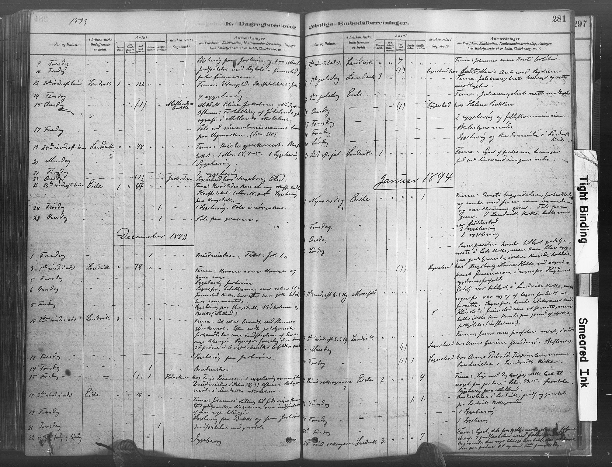 Hommedal sokneprestkontor, SAK/1111-0023/F/Fa/Fab/L0006: Parish register (official) no. A 6, 1878-1897, p. 281