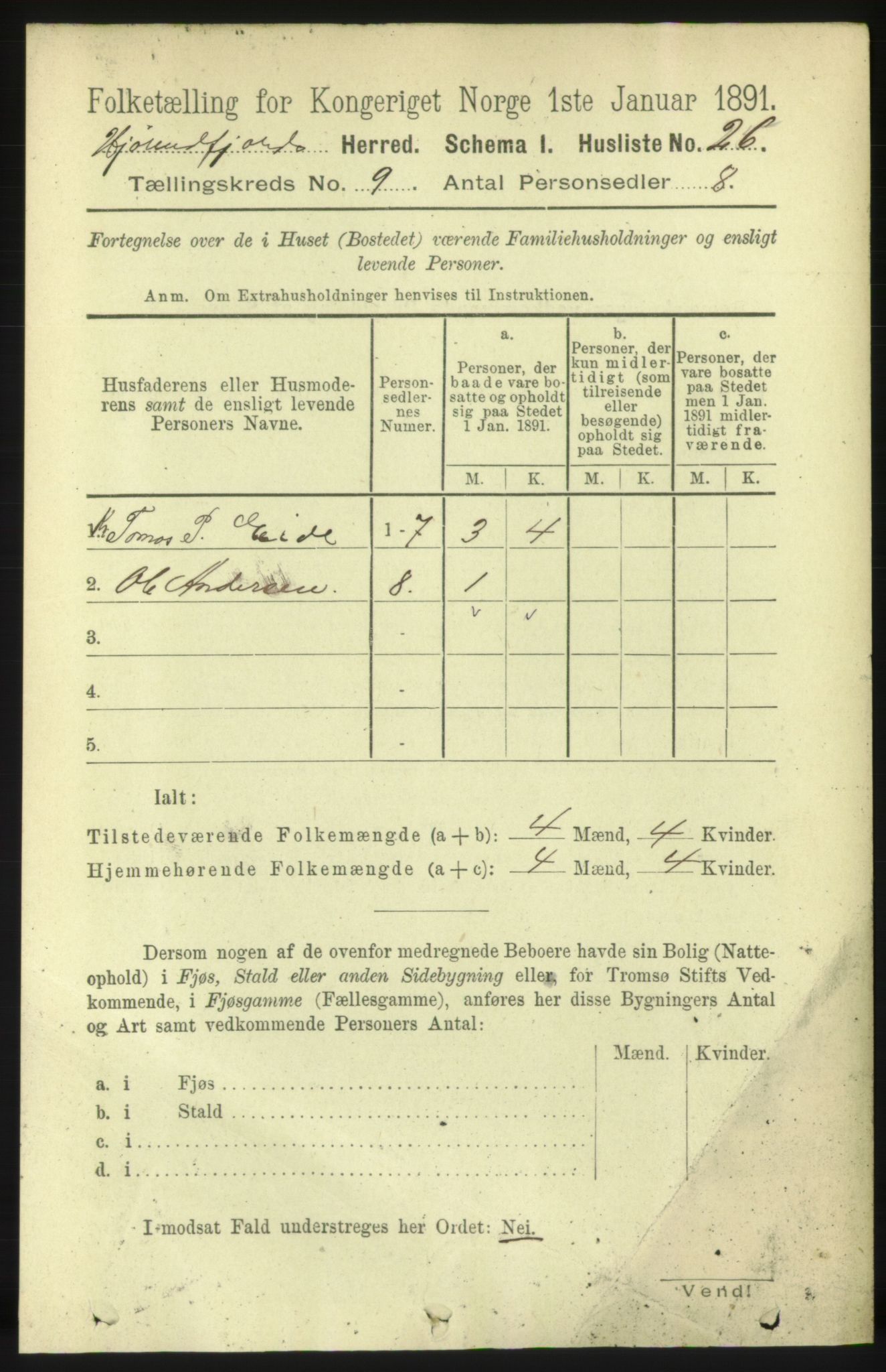 RA, 1891 census for 1522 Hjørundfjord, 1891, p. 2192