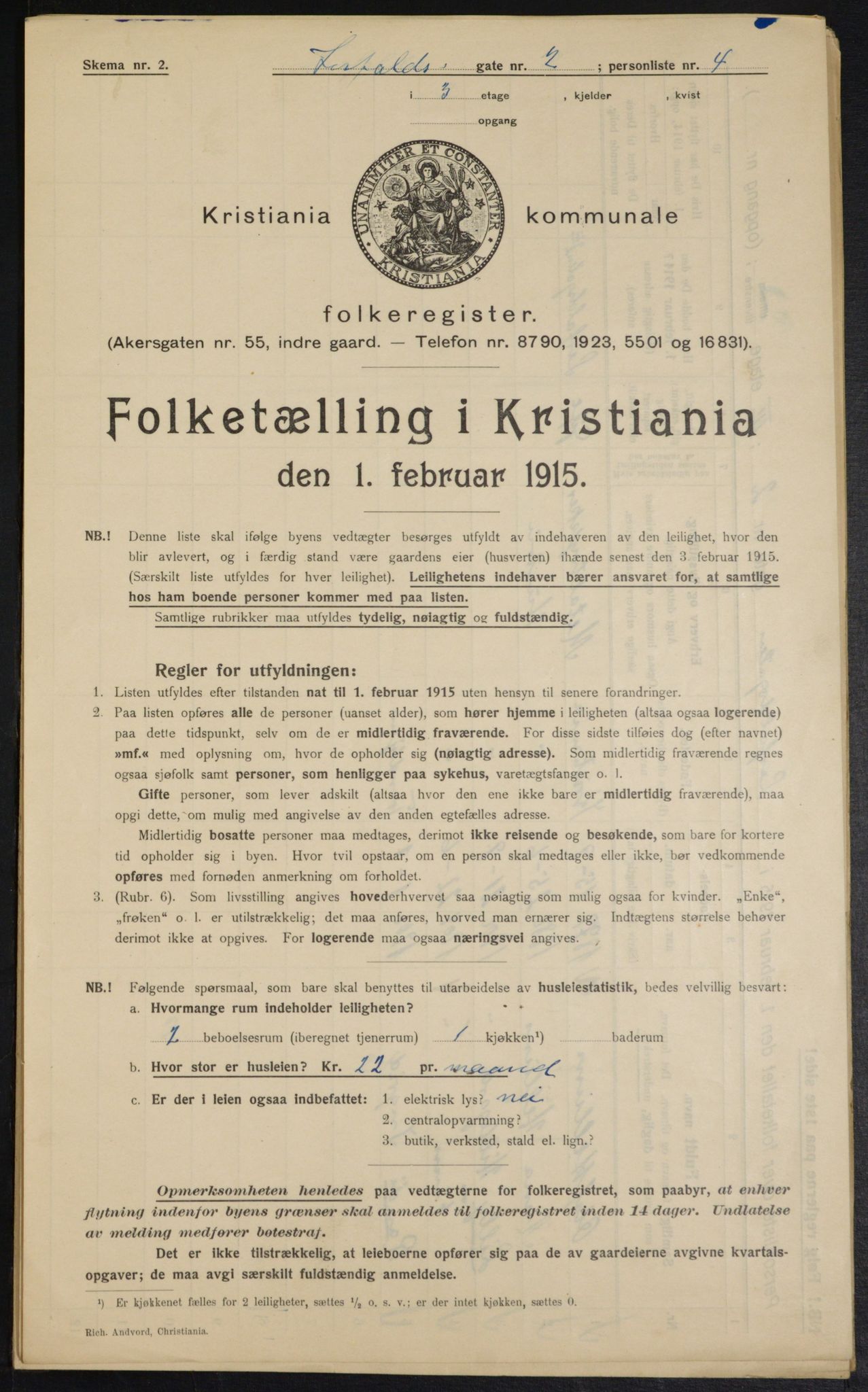 OBA, Municipal Census 1915 for Kristiania, 1915, p. 56736