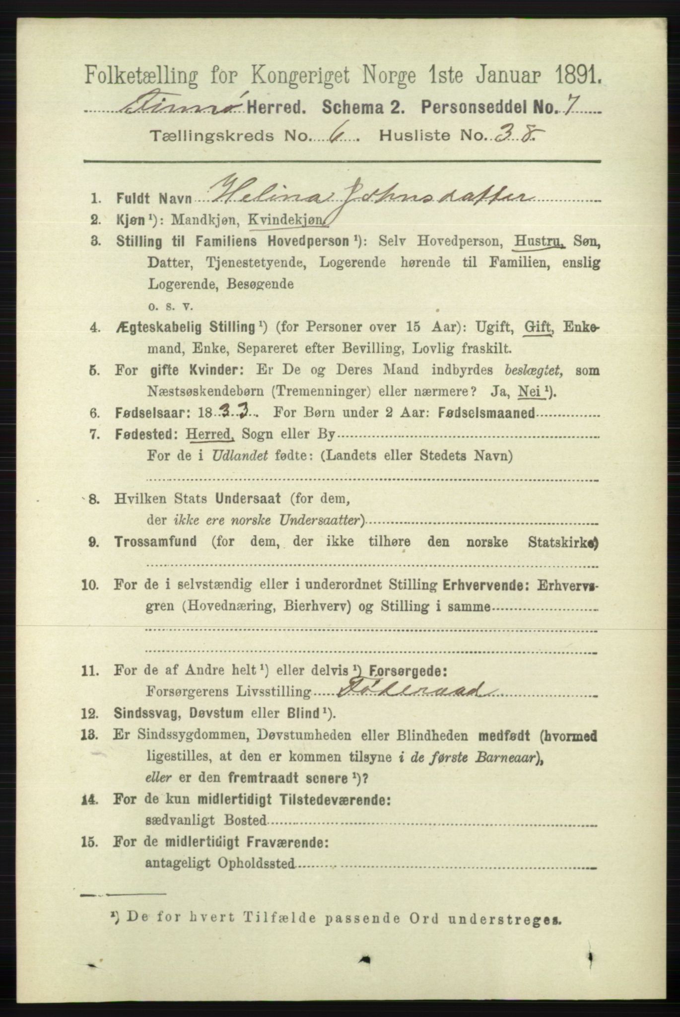 RA, 1891 census for 1141 Finnøy, 1891, p. 1475