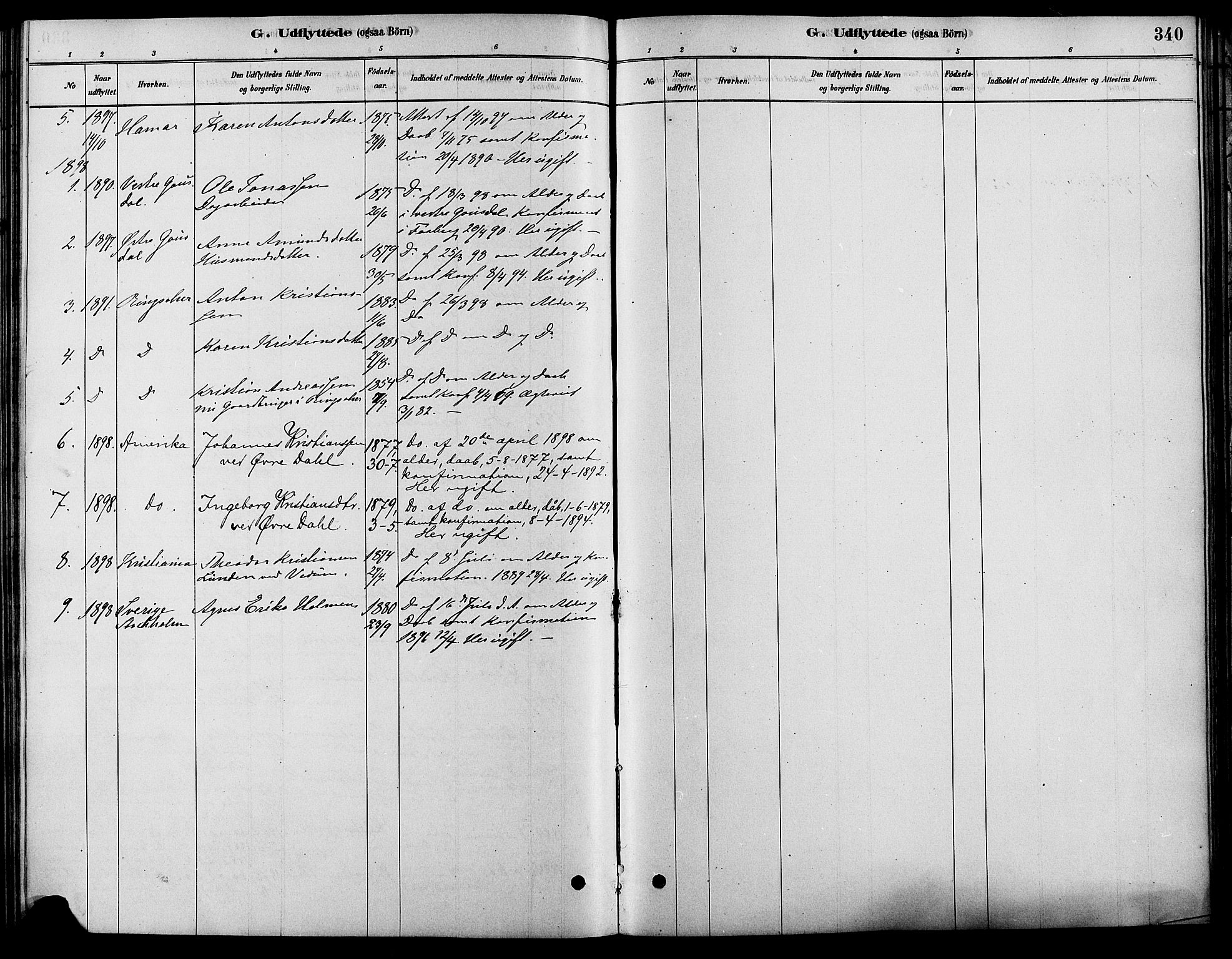 Fåberg prestekontor, SAH/PREST-086/H/Ha/Haa/L0008: Parish register (official) no. 8, 1879-1898, p. 340