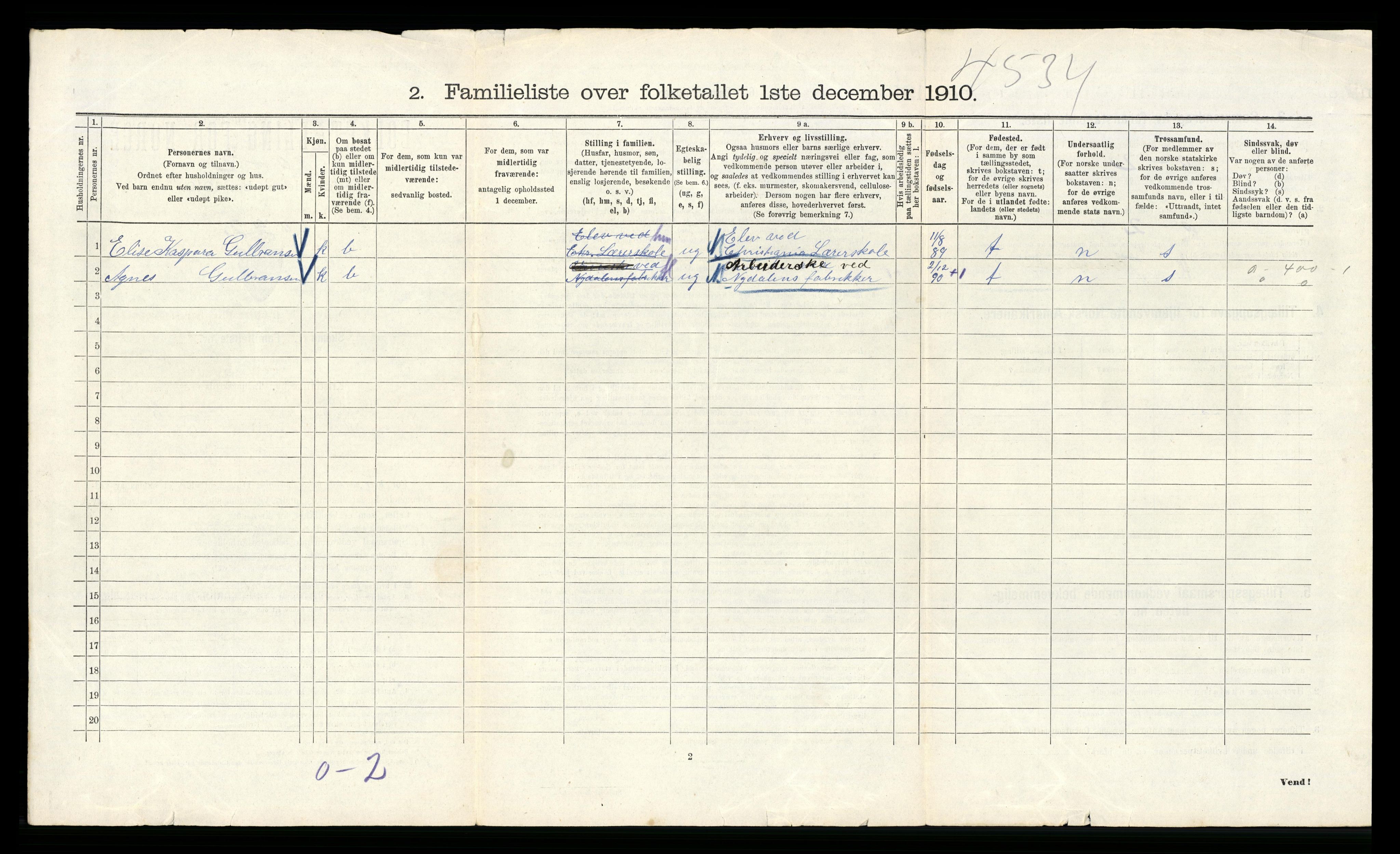 RA, 1910 census for Kristiania, 1910, p. 107148