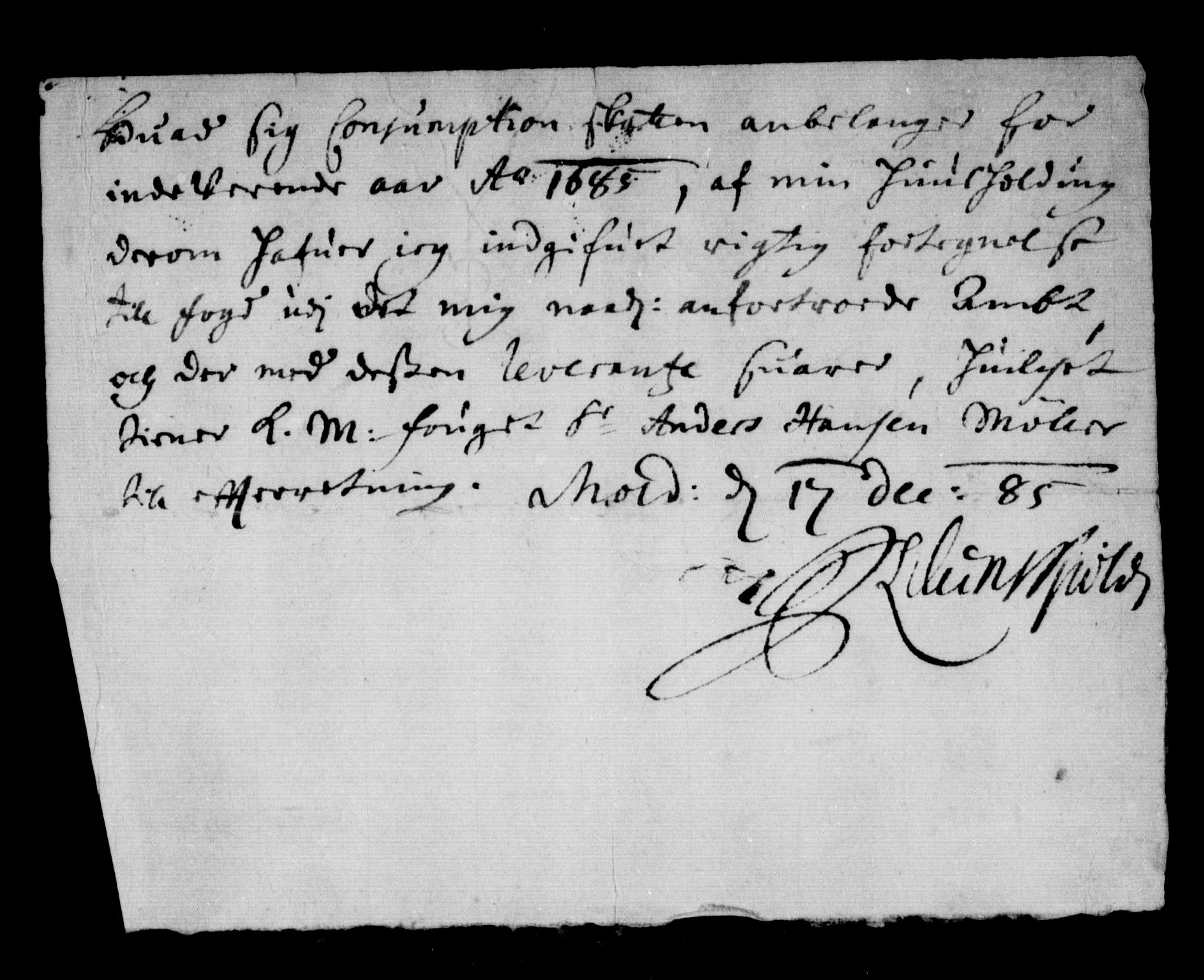 Rentekammeret inntil 1814, Reviderte regnskaper, Stiftamtstueregnskaper, Bergen stiftamt, AV/RA-EA-6043/R/Rc/L0077: Bergen stiftamt, 1685