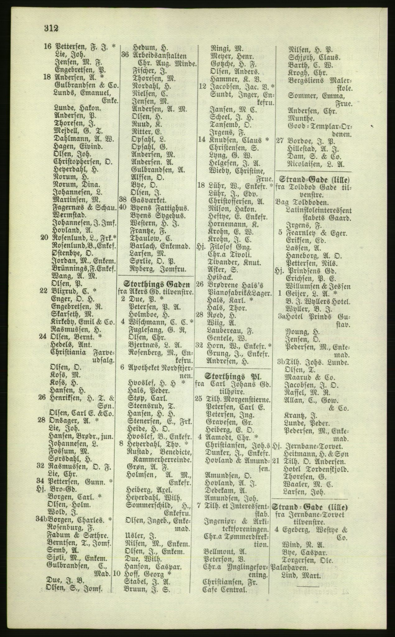 Kristiania/Oslo adressebok, PUBL/-, 1881, p. 312