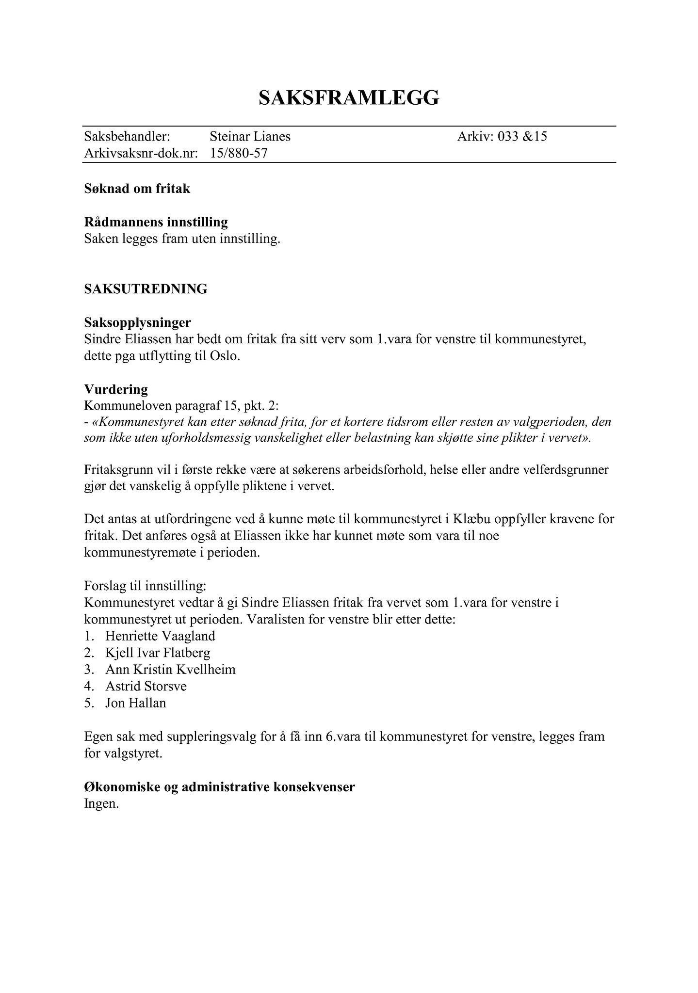 Klæbu Kommune, TRKO/KK/09-VN/L004: Valgnemnda - Møtedokumenter, 2018, p. 14