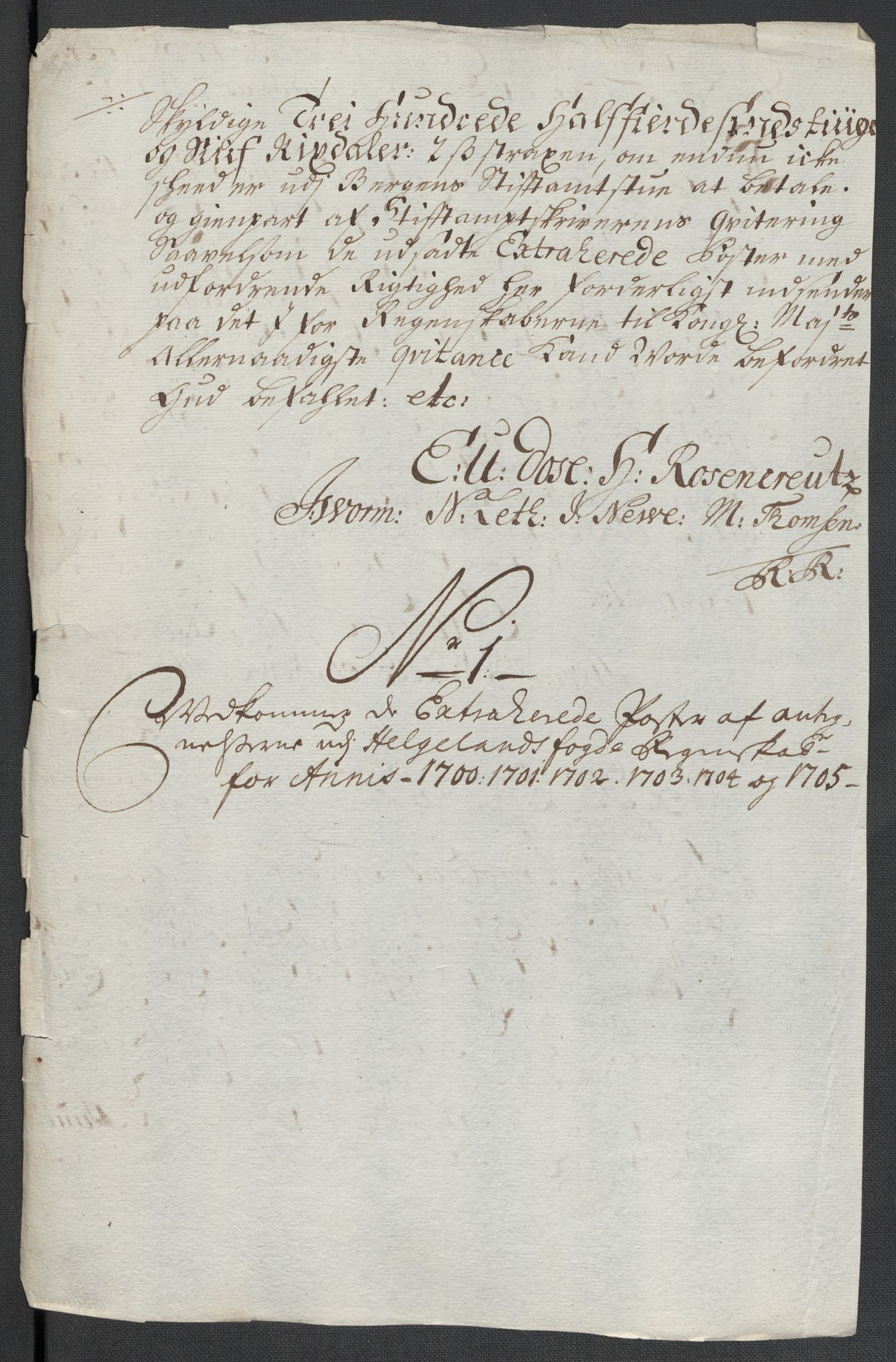 Rentekammeret inntil 1814, Reviderte regnskaper, Fogderegnskap, AV/RA-EA-4092/R65/L4508: Fogderegnskap Helgeland, 1702-1705, p. 545